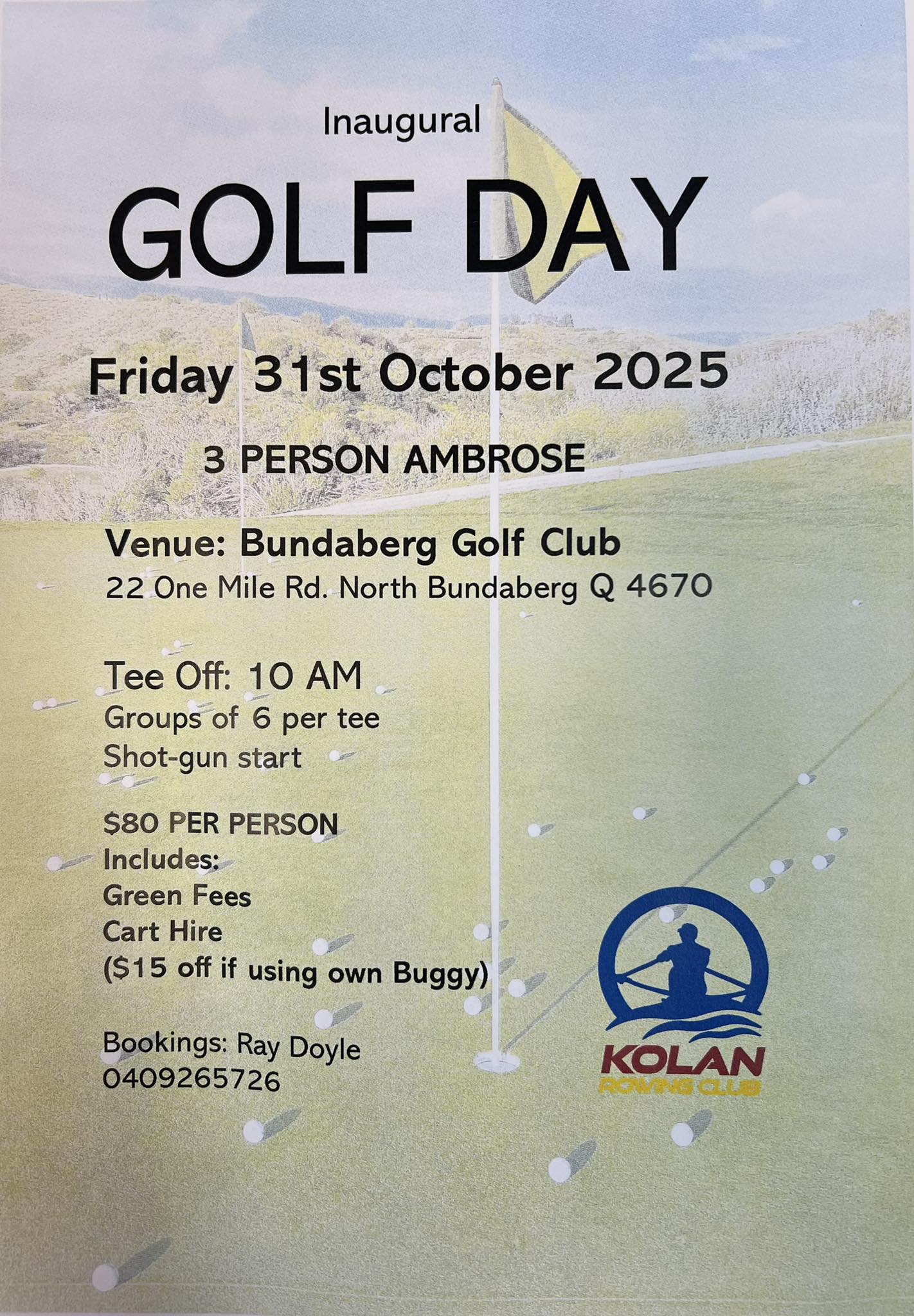 Bundaberg - Up Coming Golf Day ⛳️ South Kolan Rowing Club Golf Day ...
