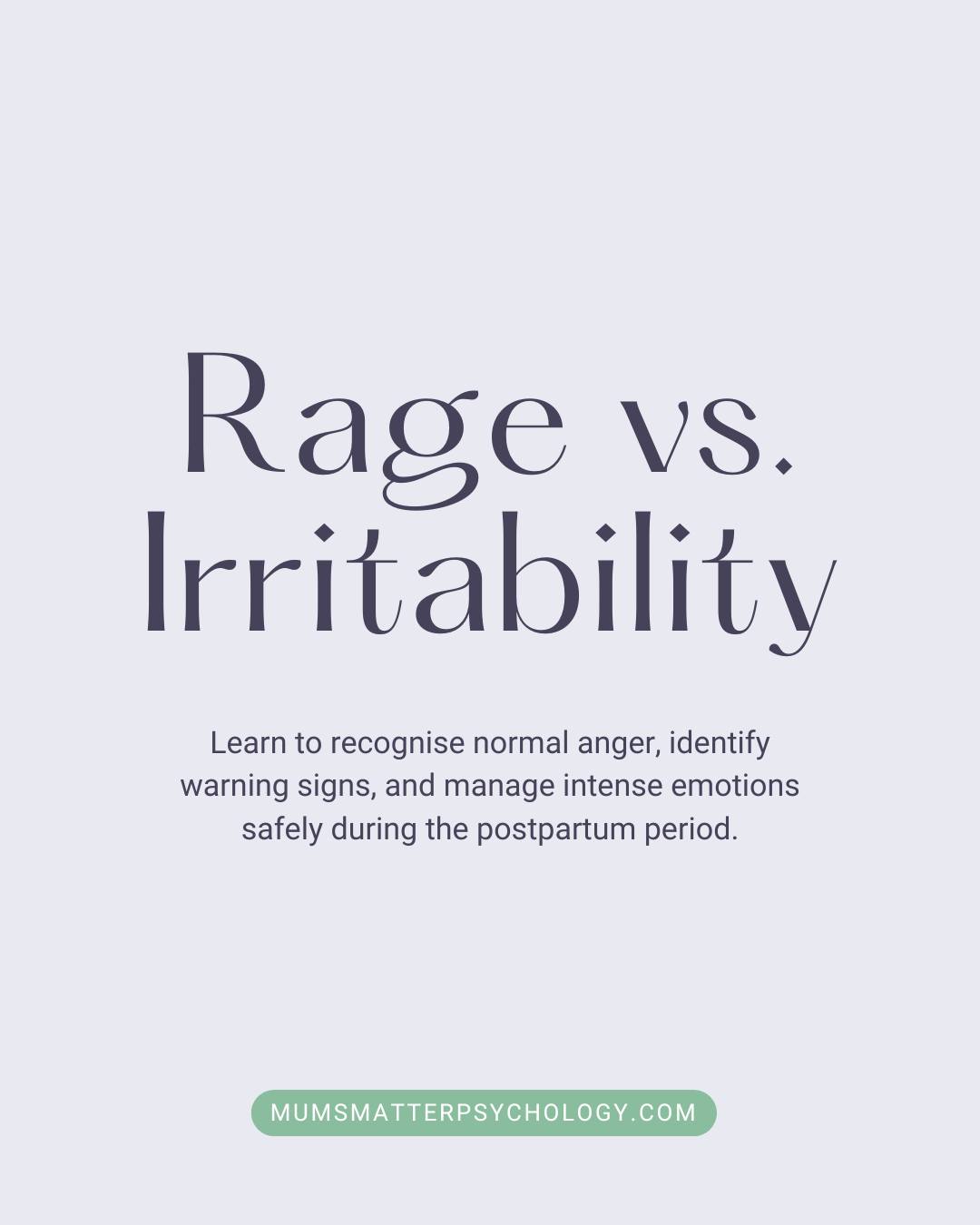Mums - Rage vs. Irritability: Understanding Postpartum Anger 🌋 Learn to ...