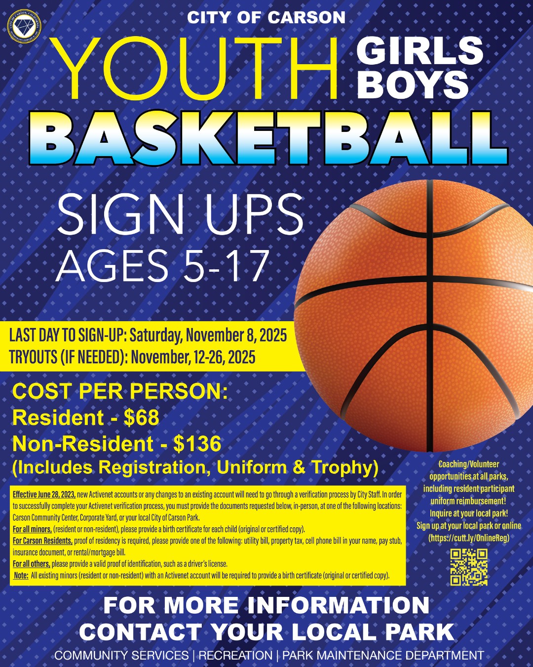 City - Youth Girls and Boys Basketball season is back! Sign-ups opened ...