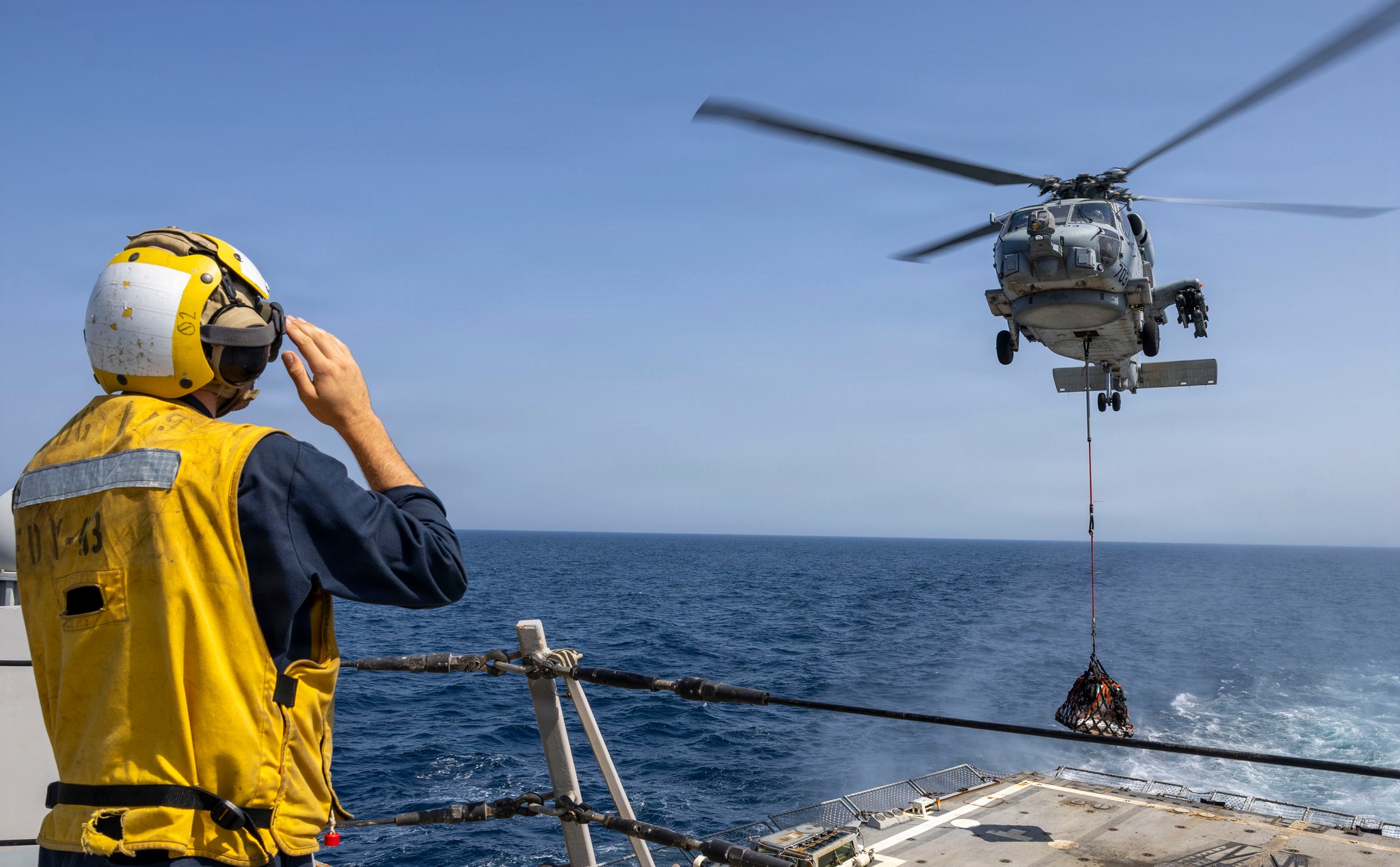 USS Delbert D. Black participates in replenishment-at-sea
