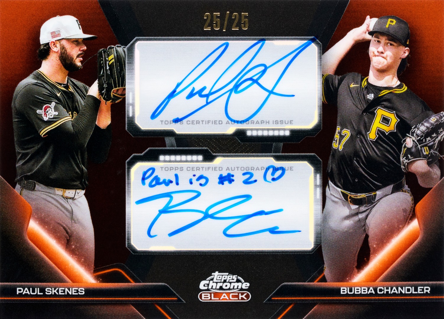 Bubba Chandler trolled Paul Skenes on their dual autograph card 