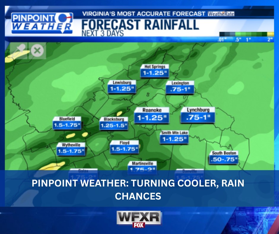 Showers and storms are possible tomorrow as a cold front stalls