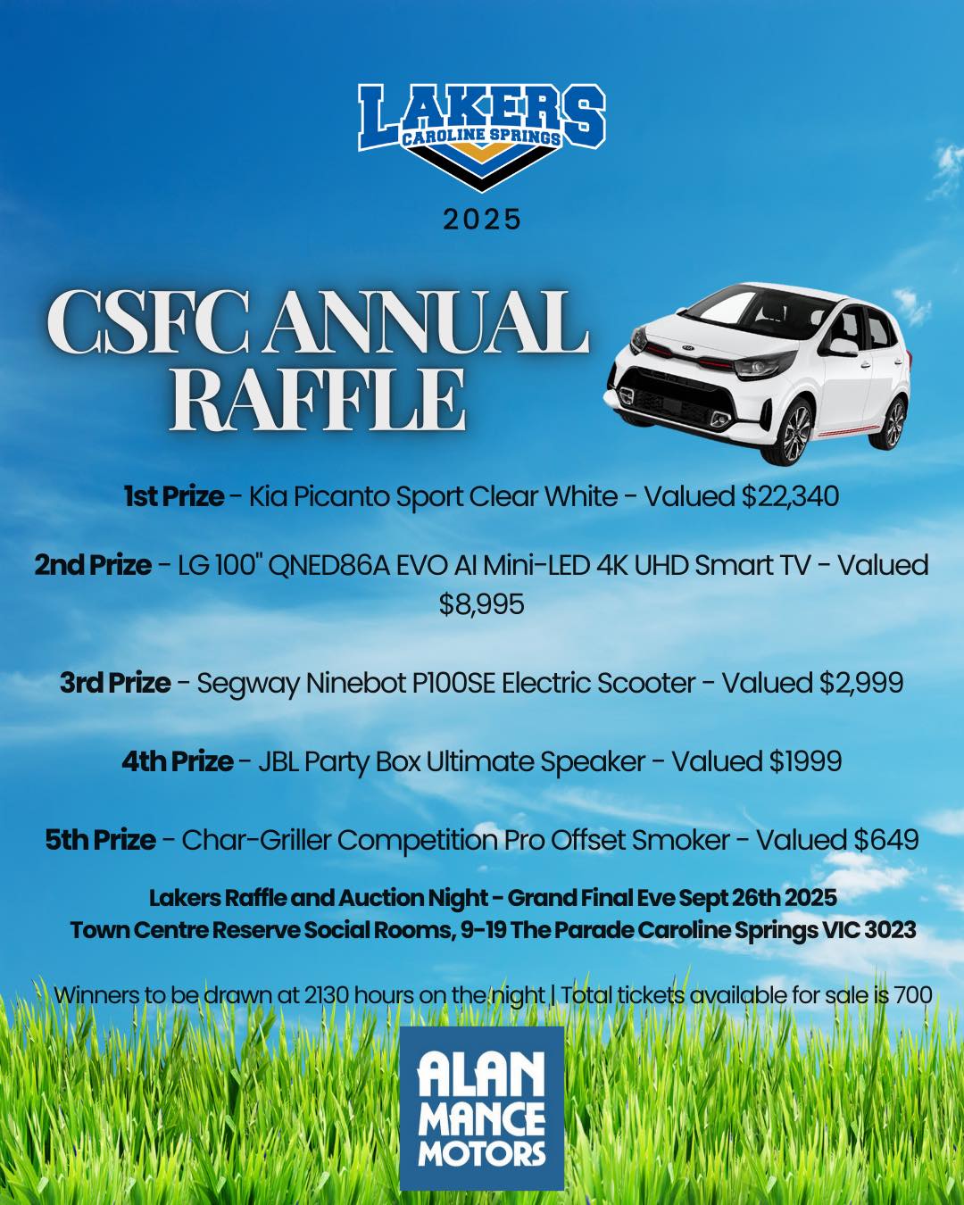 🚨LAST CHANCE FOR RAFFLE... - Caroline Springs Football Club | Facebook