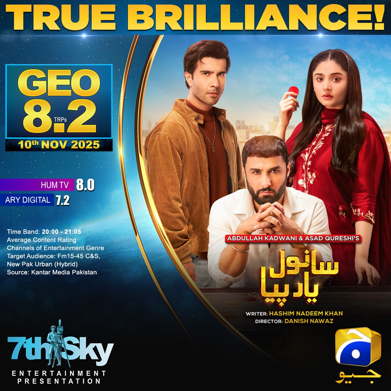 GEO - Sanwal Yaar Piya reigns supreme on the ratings chart! Thanks to ...