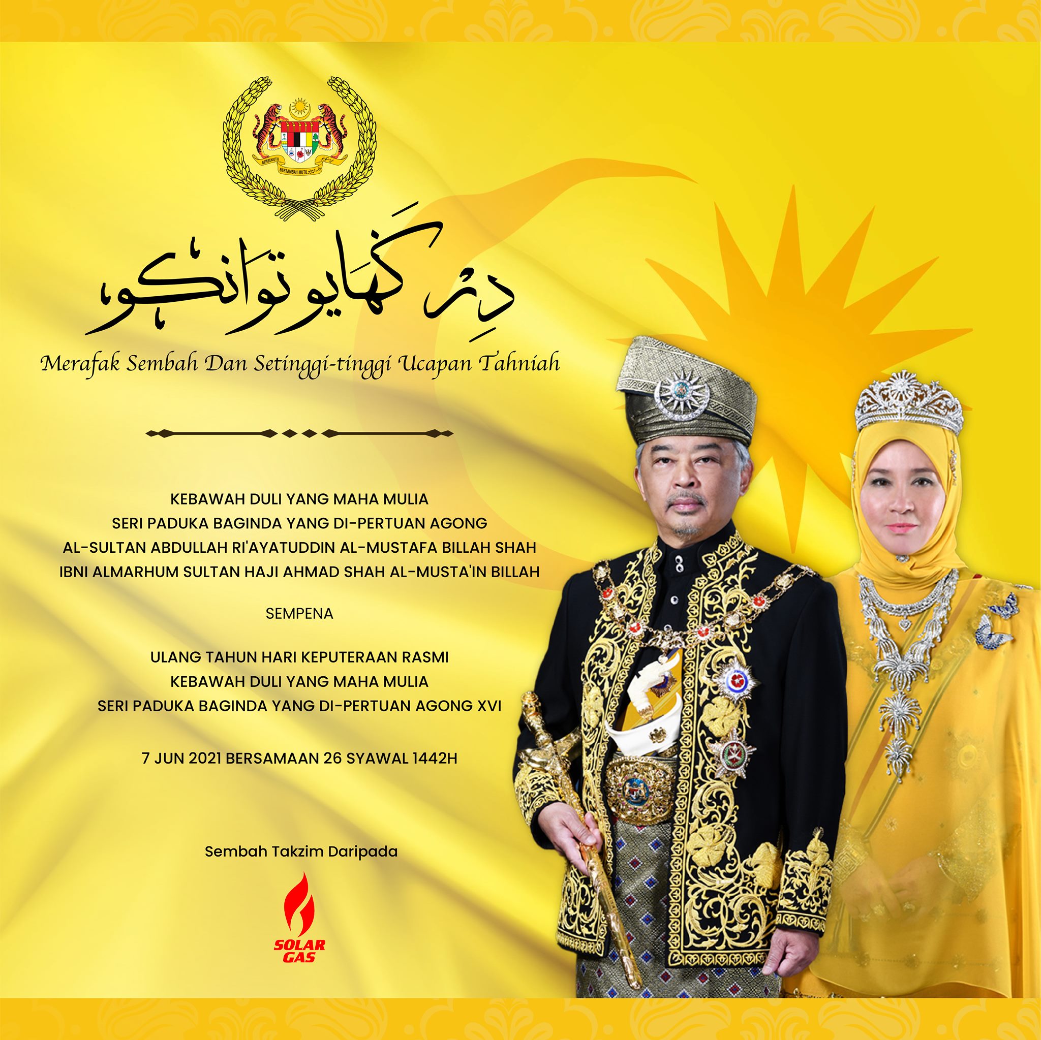 Solar Gas - Dirgahayu Tuanku. Merafak sembah ucapan setinggi-tinggi ...