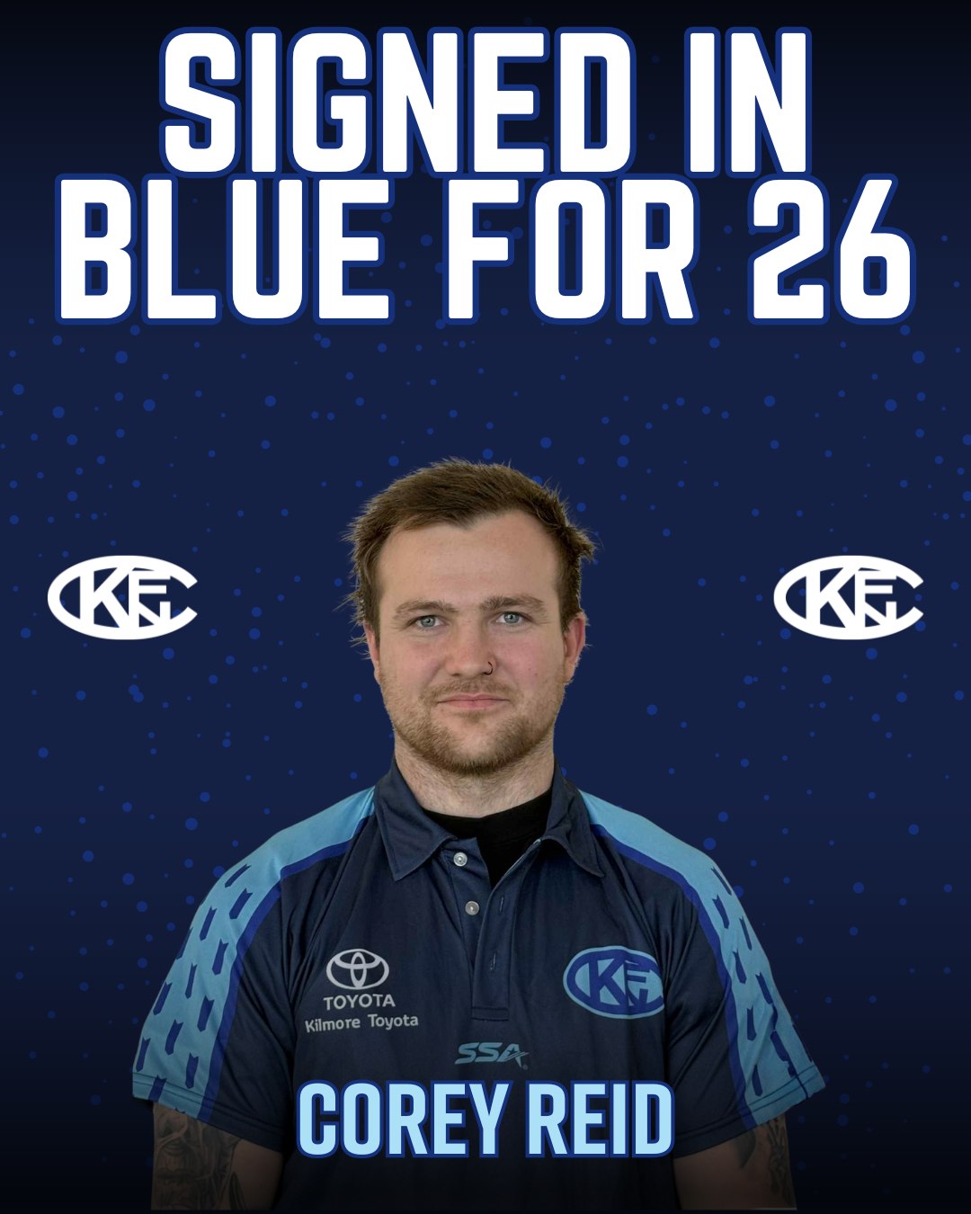 💙 SIGNED IN BLUE – COREY... - Kilmore Football Netball Club | Facebook