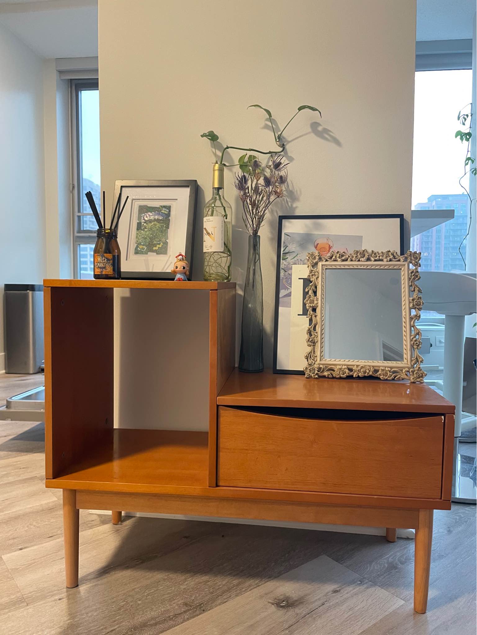Urban Outfitters Lars Media Console Teak Wood Record Stand Side Table ...