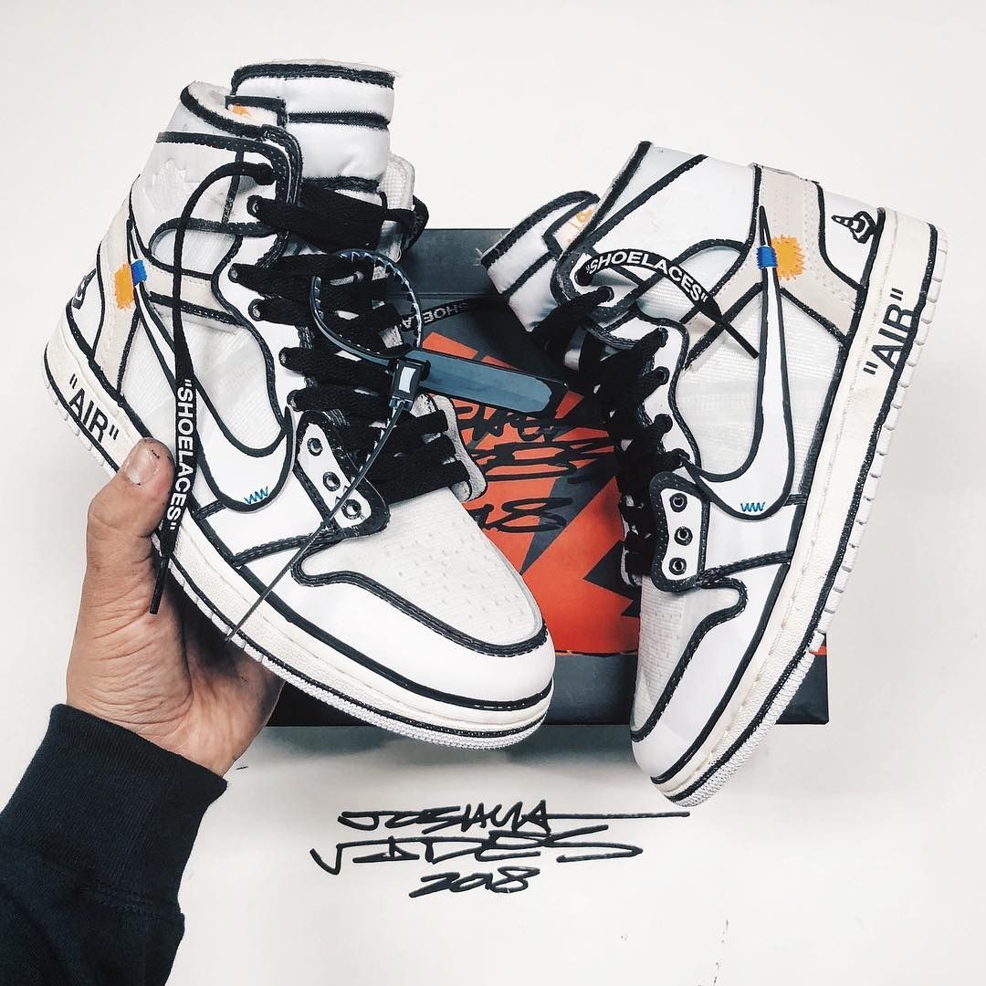NIKE ナイキ Joshua Vides AIR JORDAN 1 ハイカットスニーカー Joshua Vides x Off-White x Air Jordan 1 High OG customs 💭