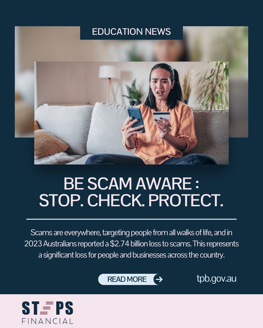 Steps Financial - 🔒 Being scam aware is more important... | Facebook
