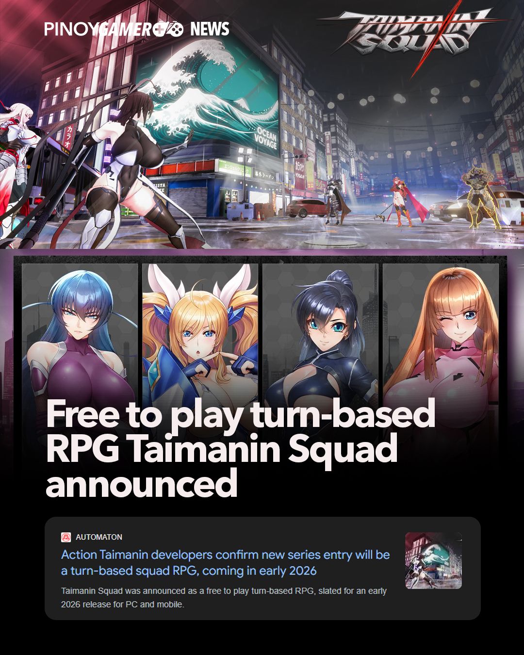 PinoyGamer - Free to play turn-based RPG Taimanin Squad announced ...