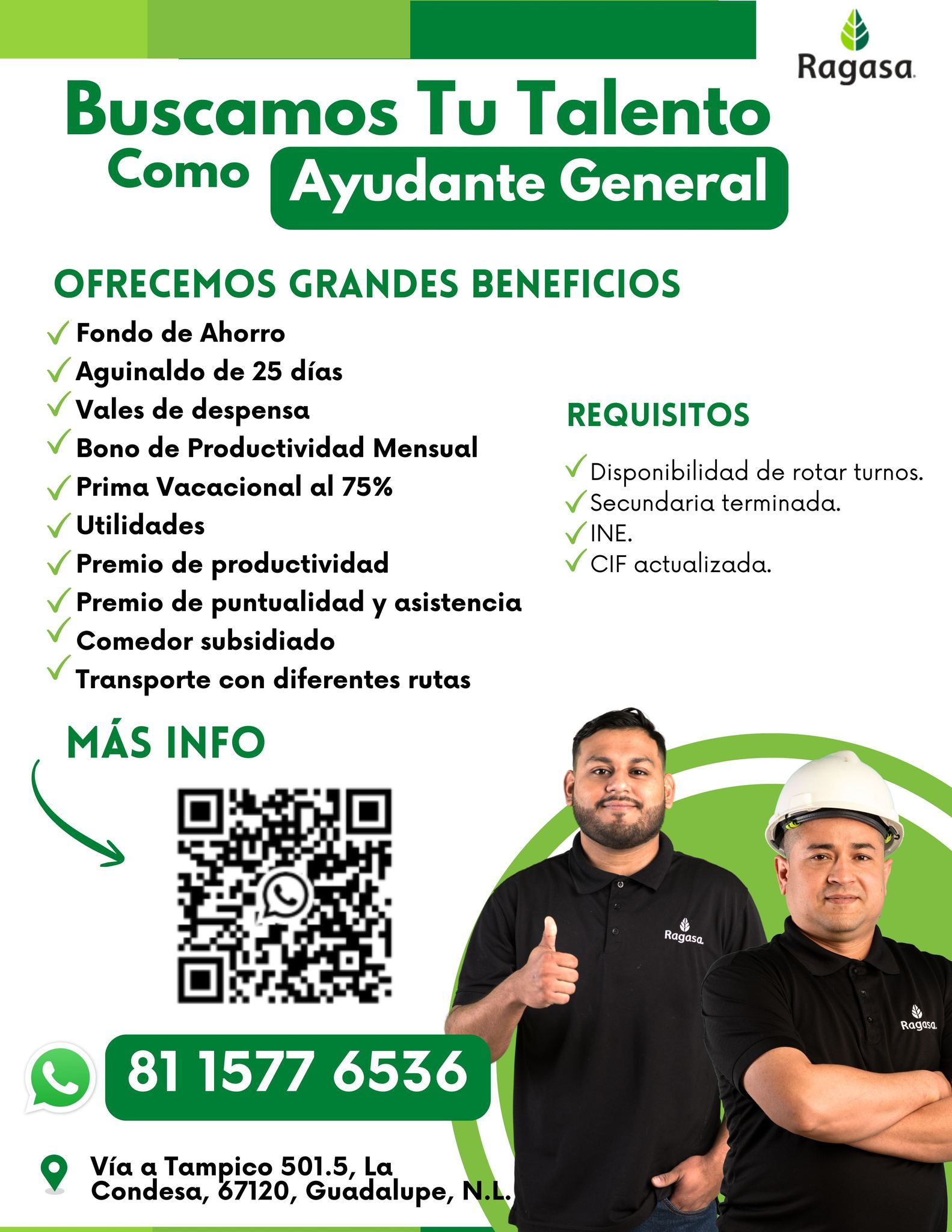 Ragasa - 📌Únete a Ragasa como Ayudante General en Guadalupe, N.L ...