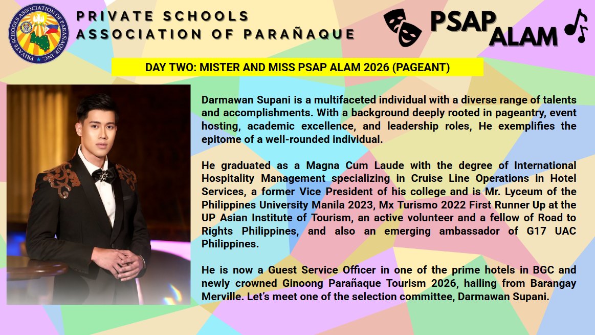 The 2026 Mister... - Private Schools Association of Parañaque | Facebook