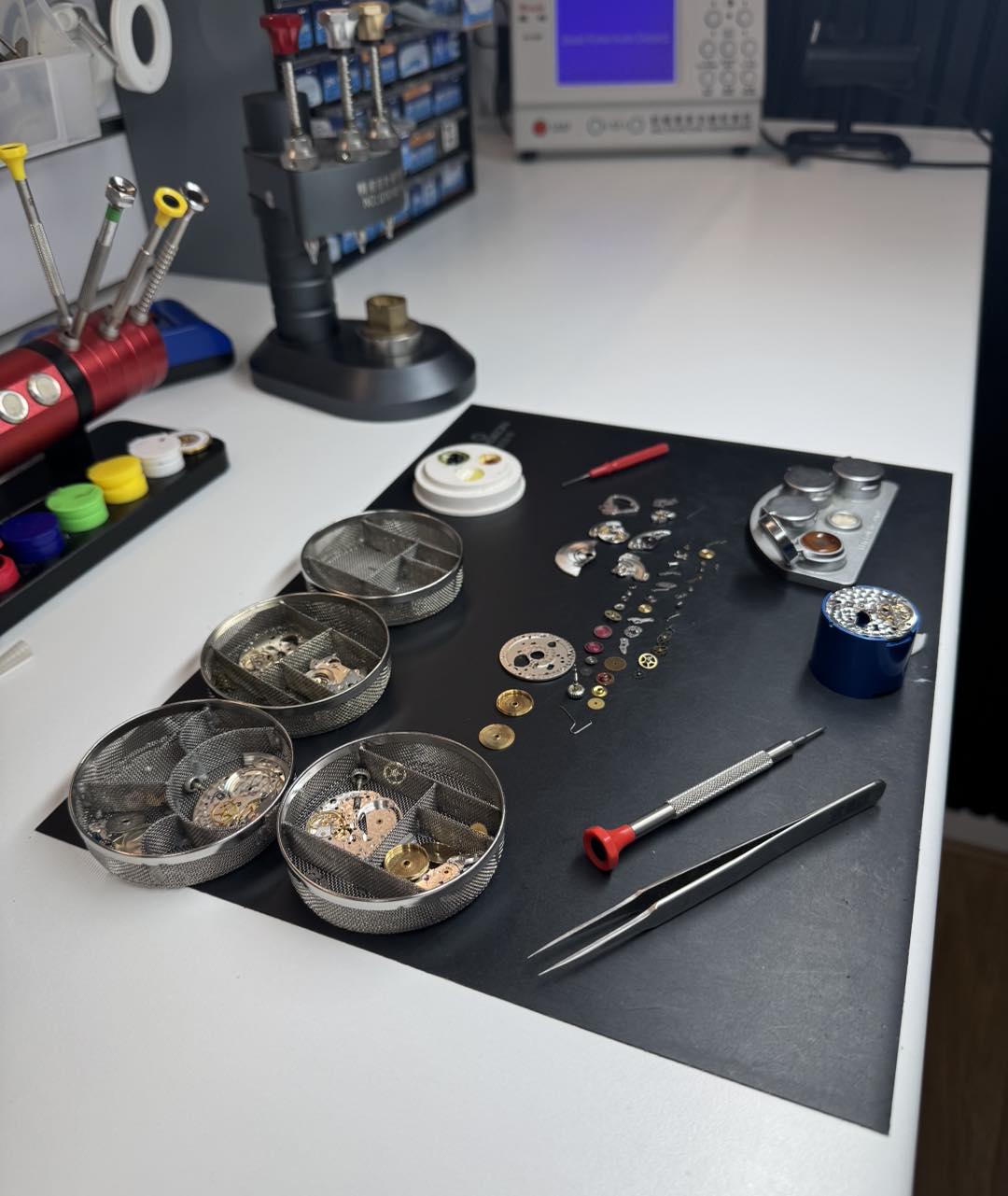 Repair - 🔧 What’s on the Bench? The tools are lined up, the movement ...