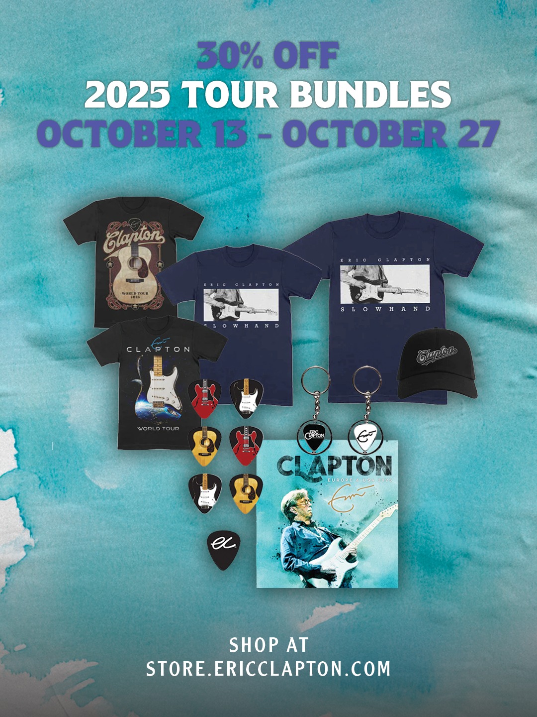 Eric's 2025 tour bundles are currently on sale in his online store