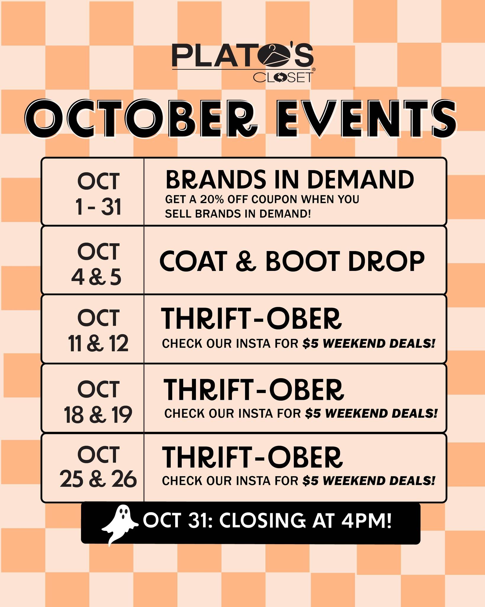 🍂 October Event Schedule... - Plato's Closet - Florence, KY | Facebook