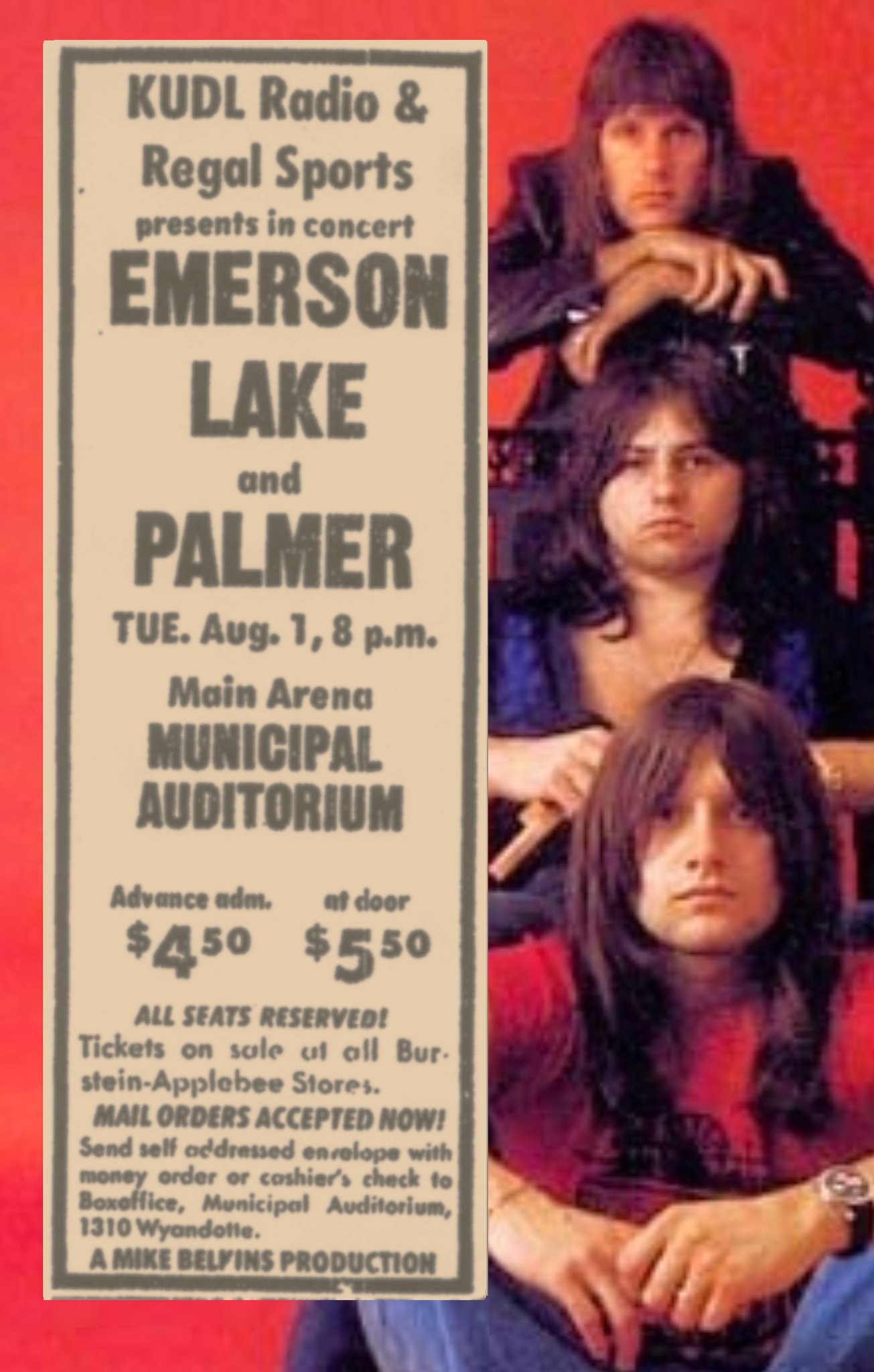 Emerson Lake and Palmer at Minneapolis Armory in 1972
