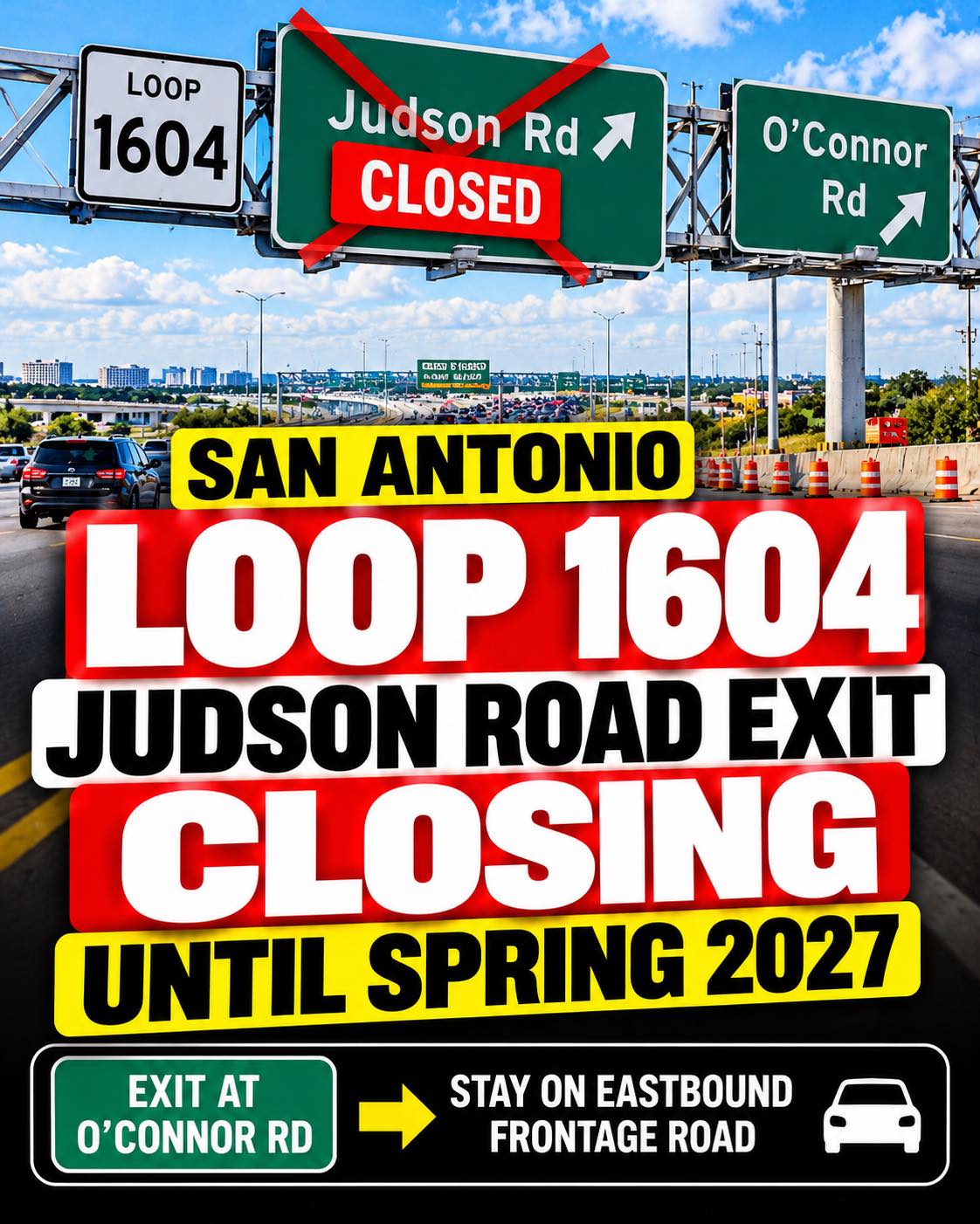 San Antonio's Loop 1604 eastbound closure until 2027
