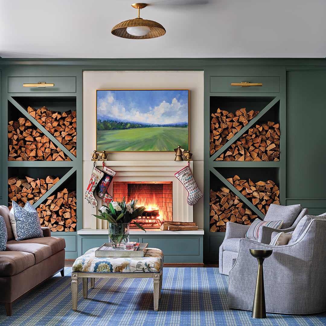 Southern - The custom rectangular wood alcoves with diagonal inserts ...