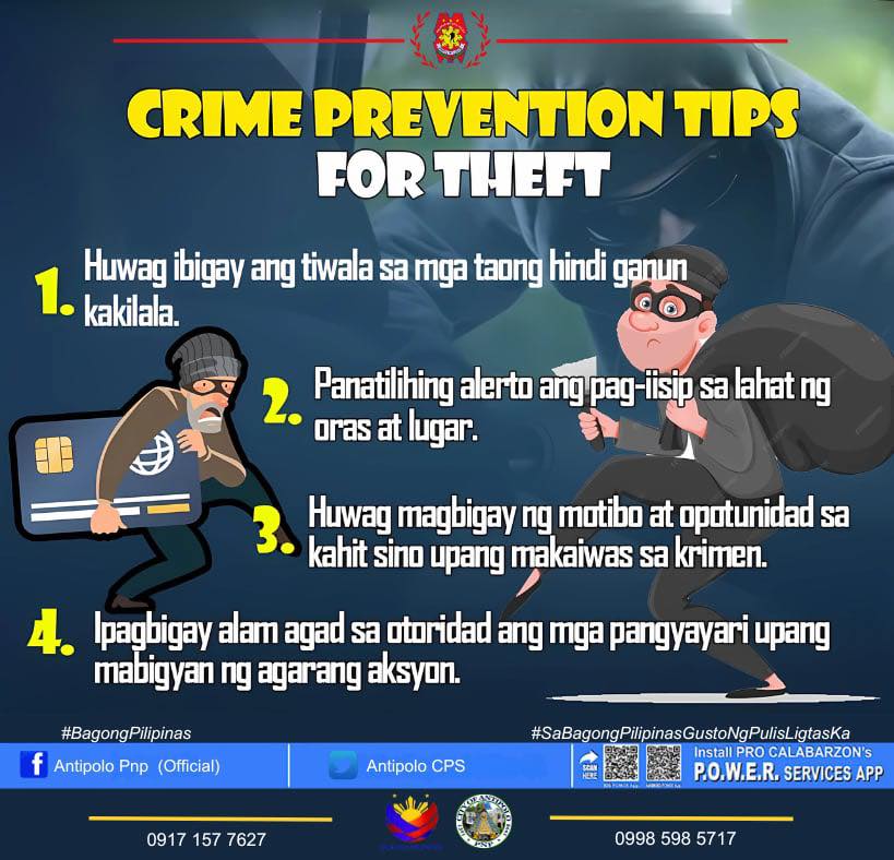Antipolo - CRIME PREVENTION TIPS FOR THEFT “𝐁𝐚𝐠𝐨𝐧𝐠 𝐏𝐍𝐏 𝐩𝐚𝐫𝐚 𝐬𝐚 𝐁𝐚𝐠𝐨𝐧𝐠 ...