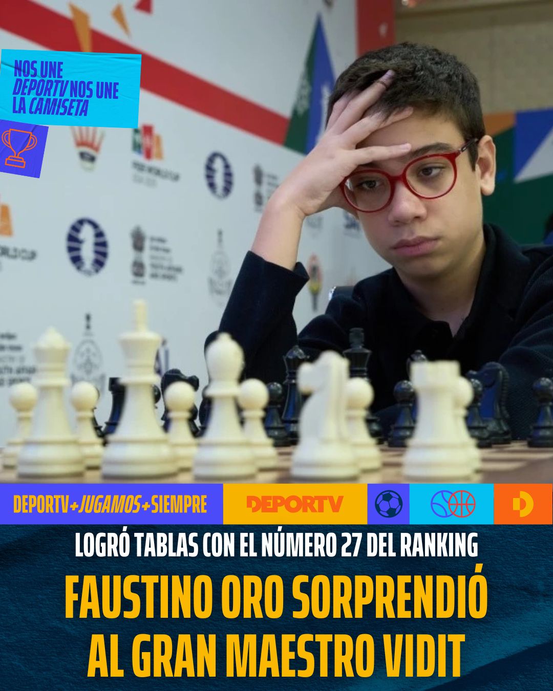 DEPORTV - ♟️ ¡Faustino Oro sorprendió al Gran Maestro Vidit en la Copa ...