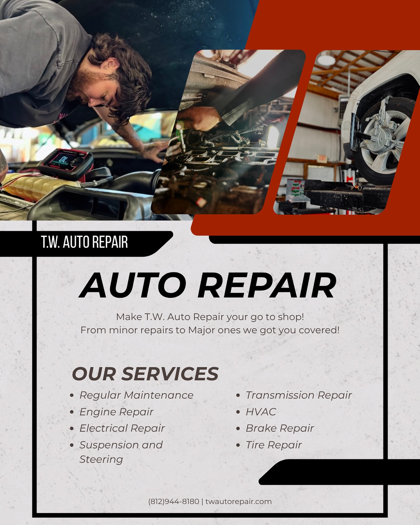 T.W. - Your one stop shop 🛠️ From tire repairs to big engine repairs we ...