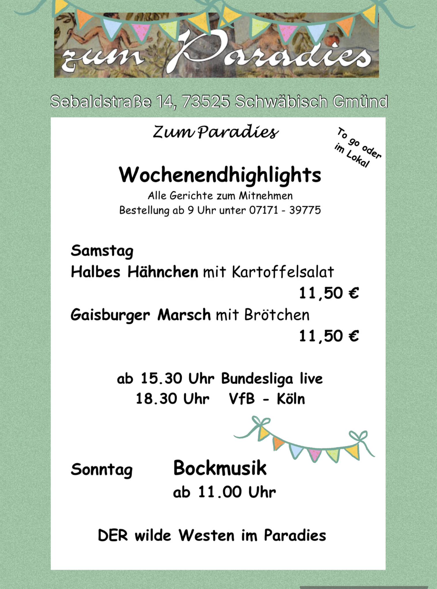 Zum Paradies - schwäbisch, urig, originell | Schwäbisch Gmünd