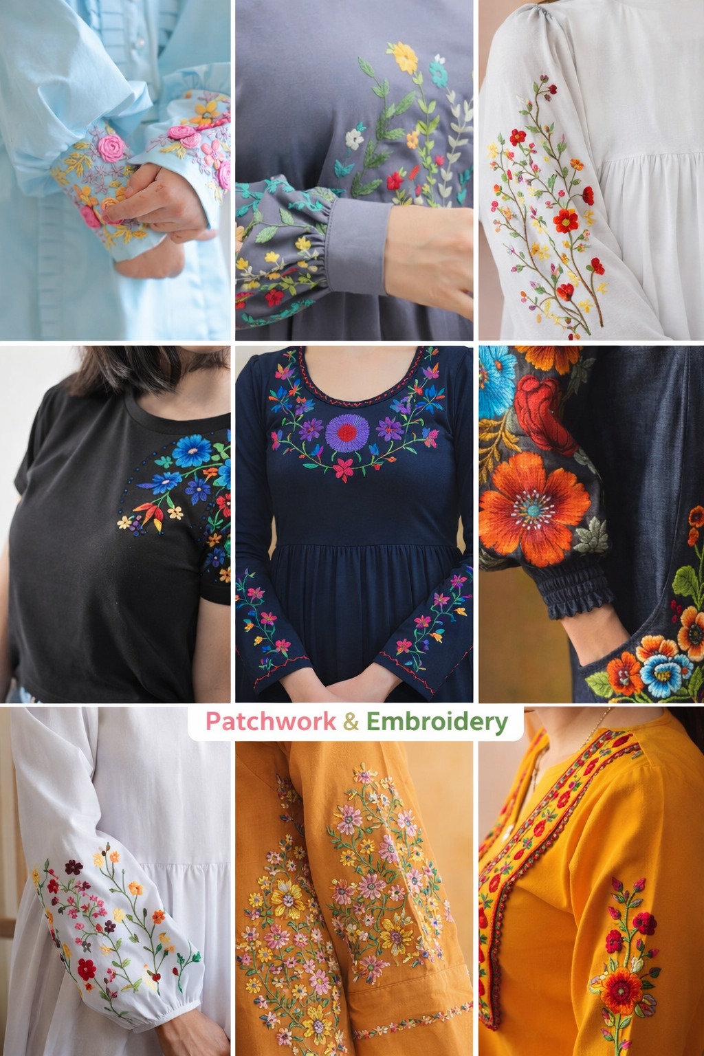 Colorful embroidery in fashion details #dressdesign #embroiderydesign #handmade
