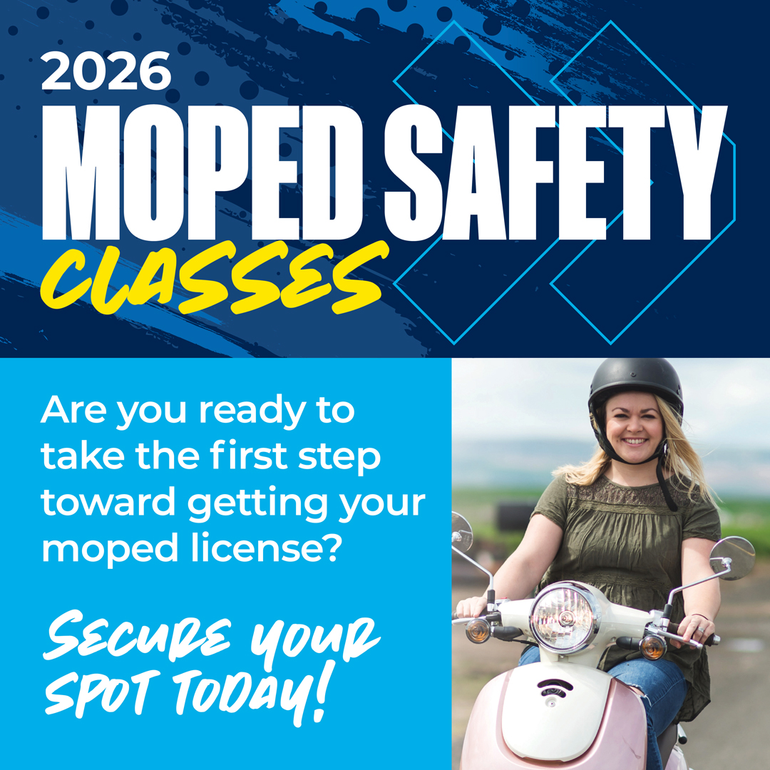 🛵2026 Moped classes are open for registration! Teens should be age 13½ ...