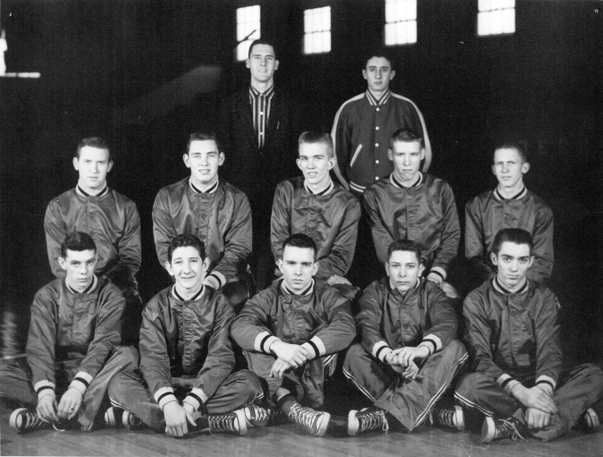 Red - Complements of Wallace Reed Powell Co. Pirates 1957-1958. L→R ...