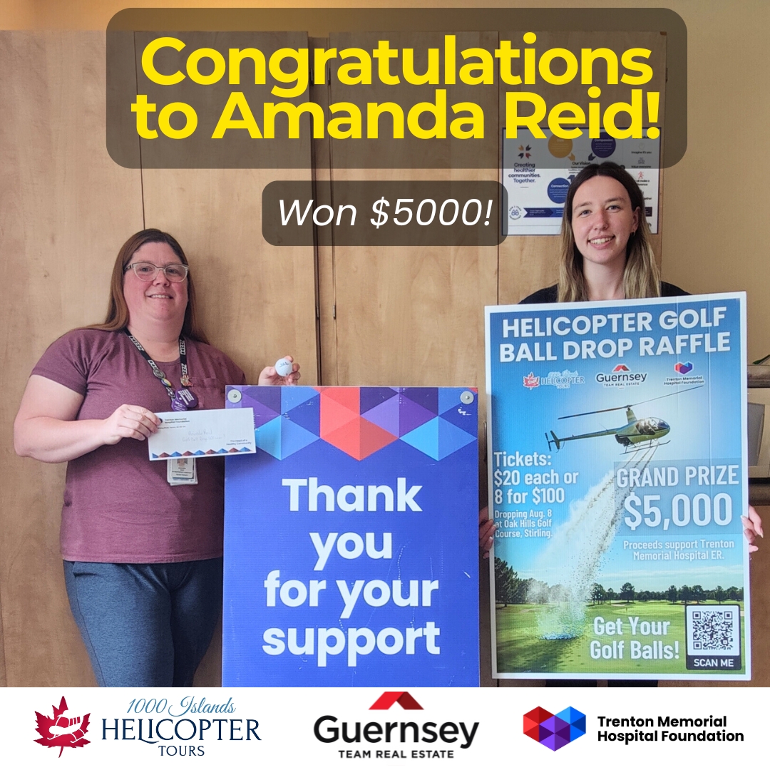 Trenton - Congratulations to Amanda Reid, winner of our Helicopter Golf ...