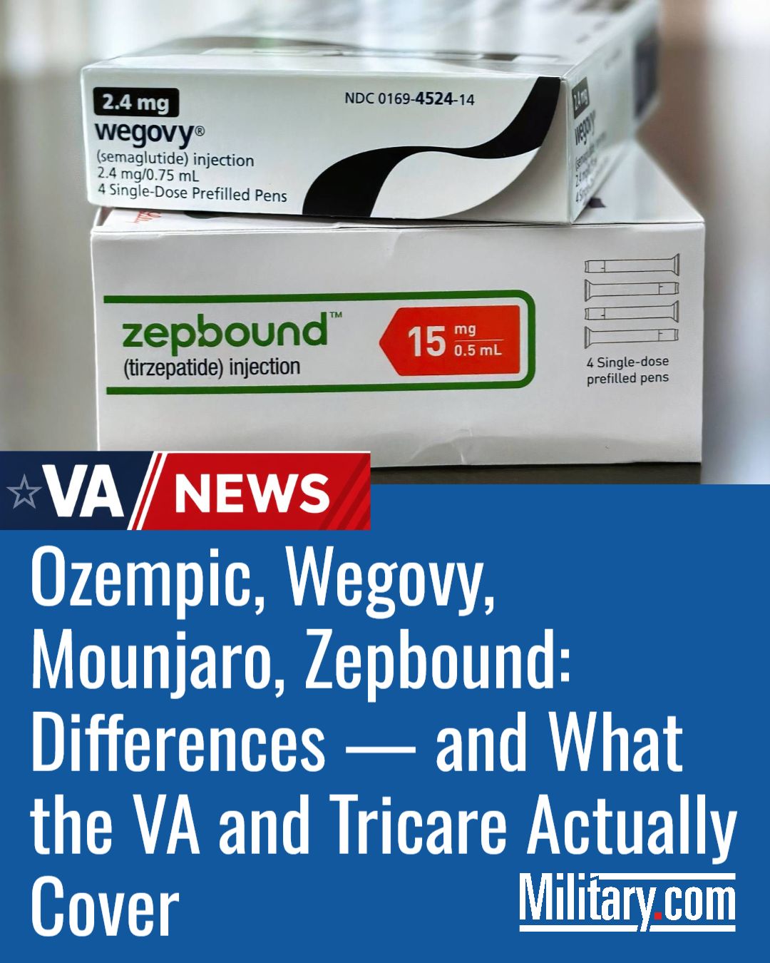 Ozempic, Wegovy, Mounjaro, Zepbound: Differences — and What the VA and Tricare Actually Cover. Read more in the comments