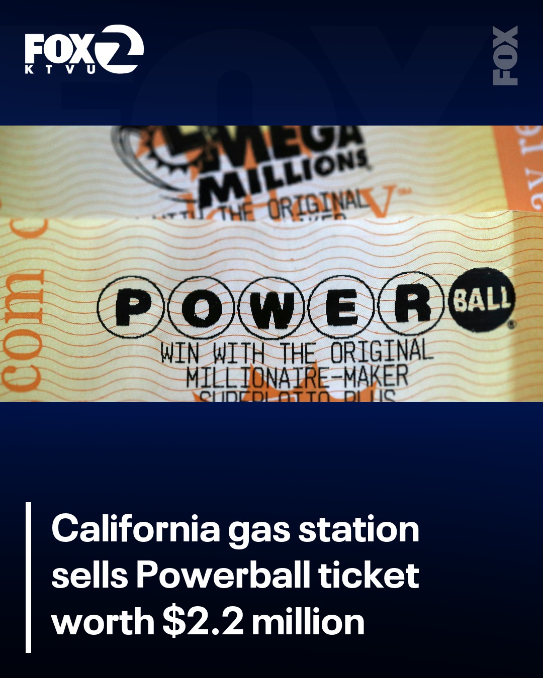 LUCKY WINNER! The ticket – worth $2,242,838 – was sold at a Shell