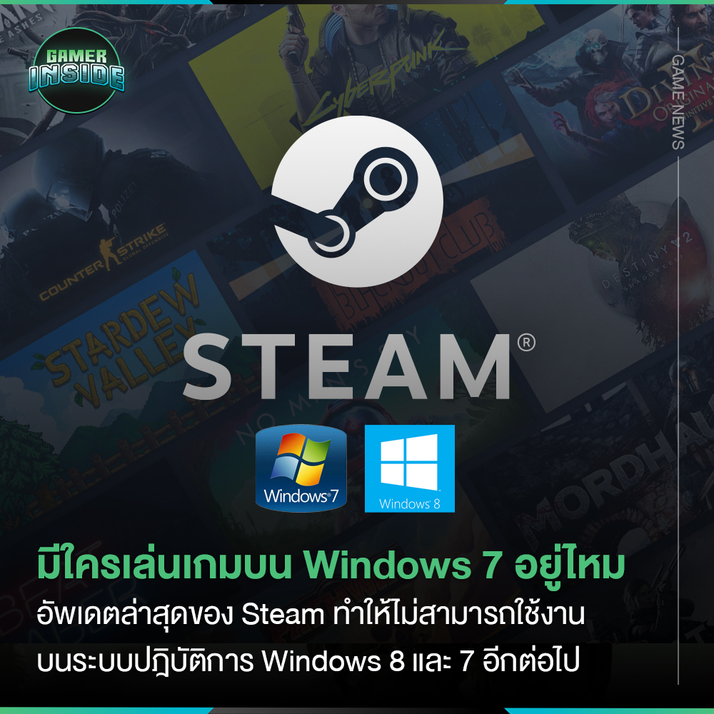 Gamer Inside - อัปเดตล่าสุดทำให้ Steam บน Windows 7 และ 8... | Facebook