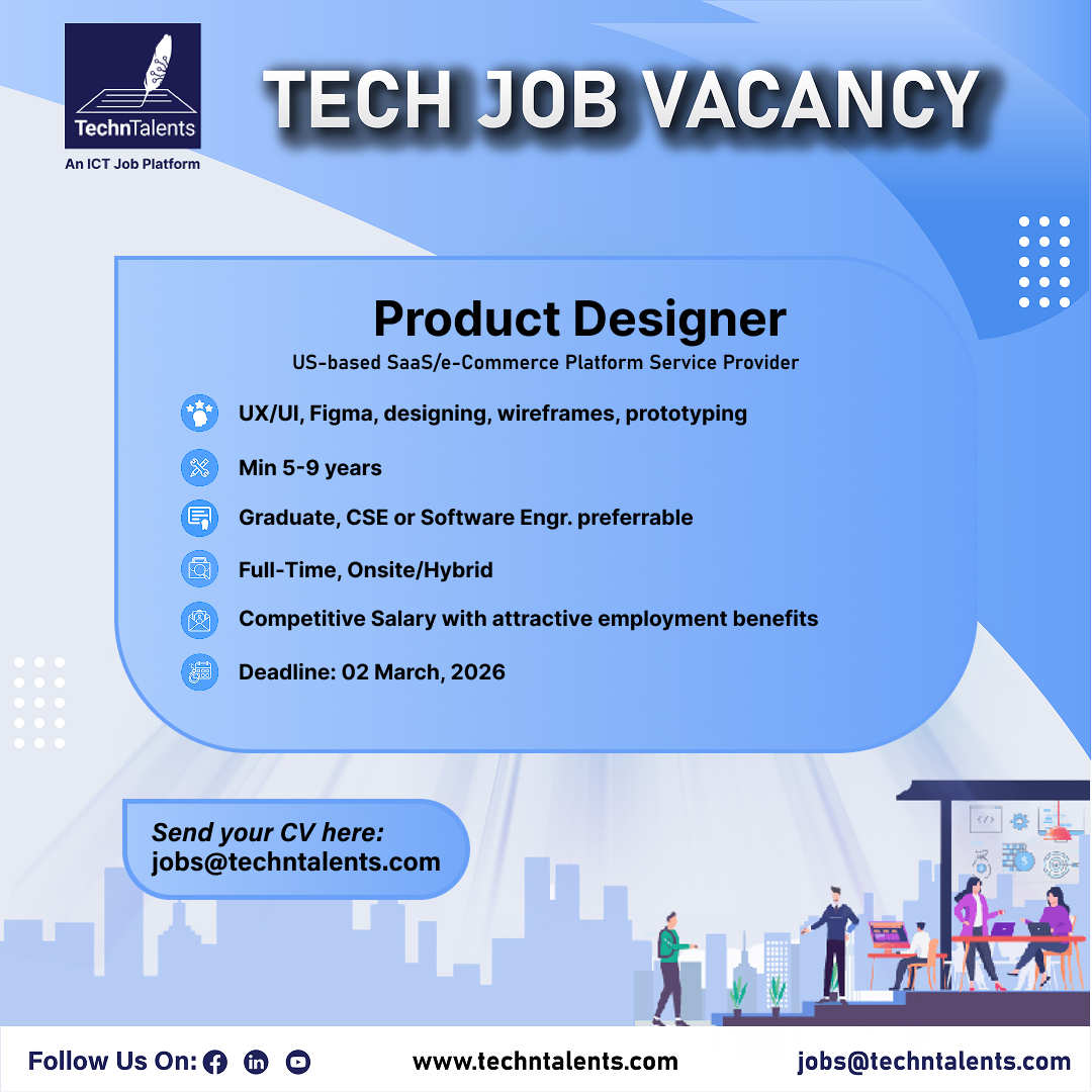 TechnTalents - Job: Product Designer I Experience: 5-9 years Skills: UX ...