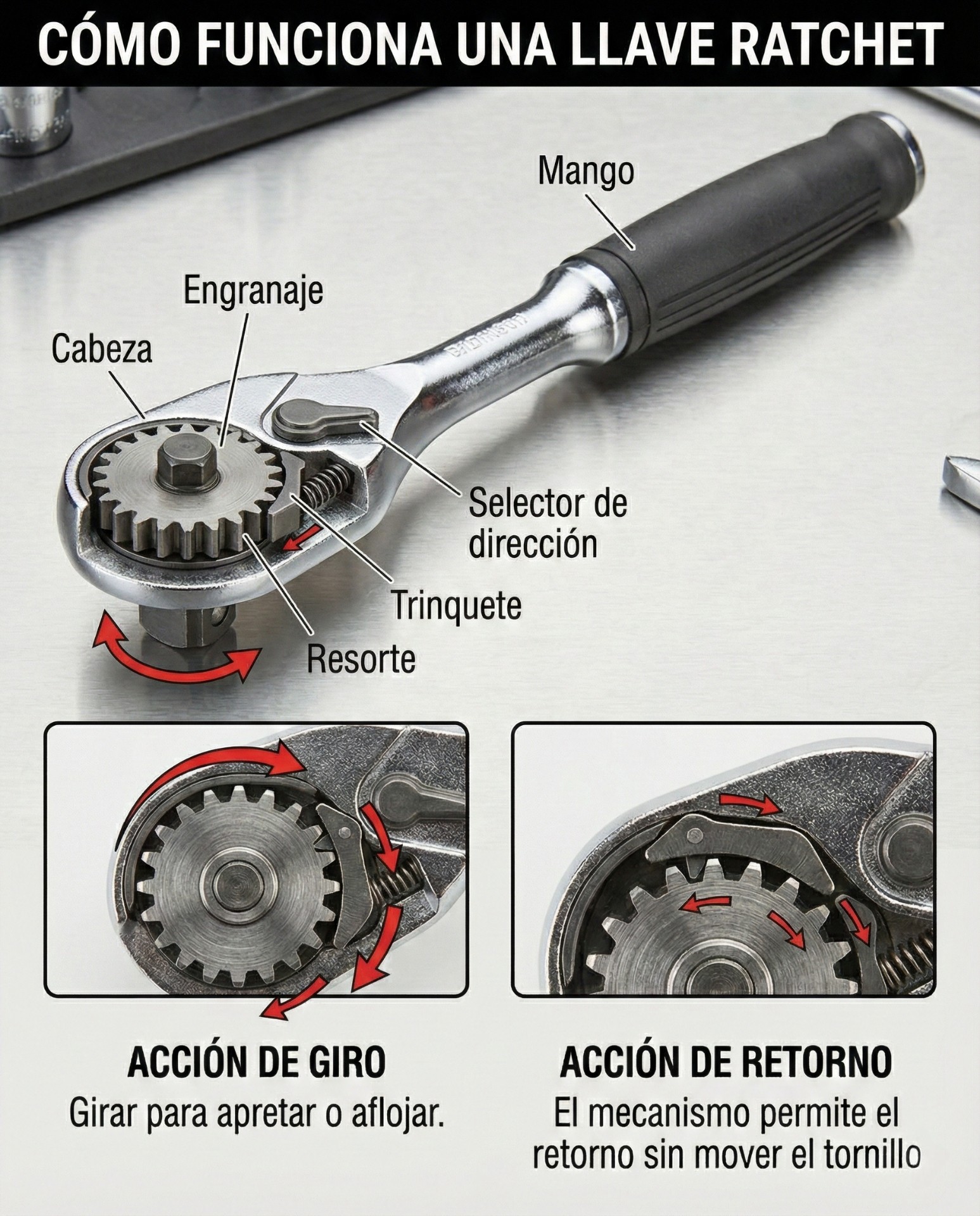 Sin - 🔩⚙️ ¿Cómo funciona una llave ratchet? Si trabajas con mecánica ...