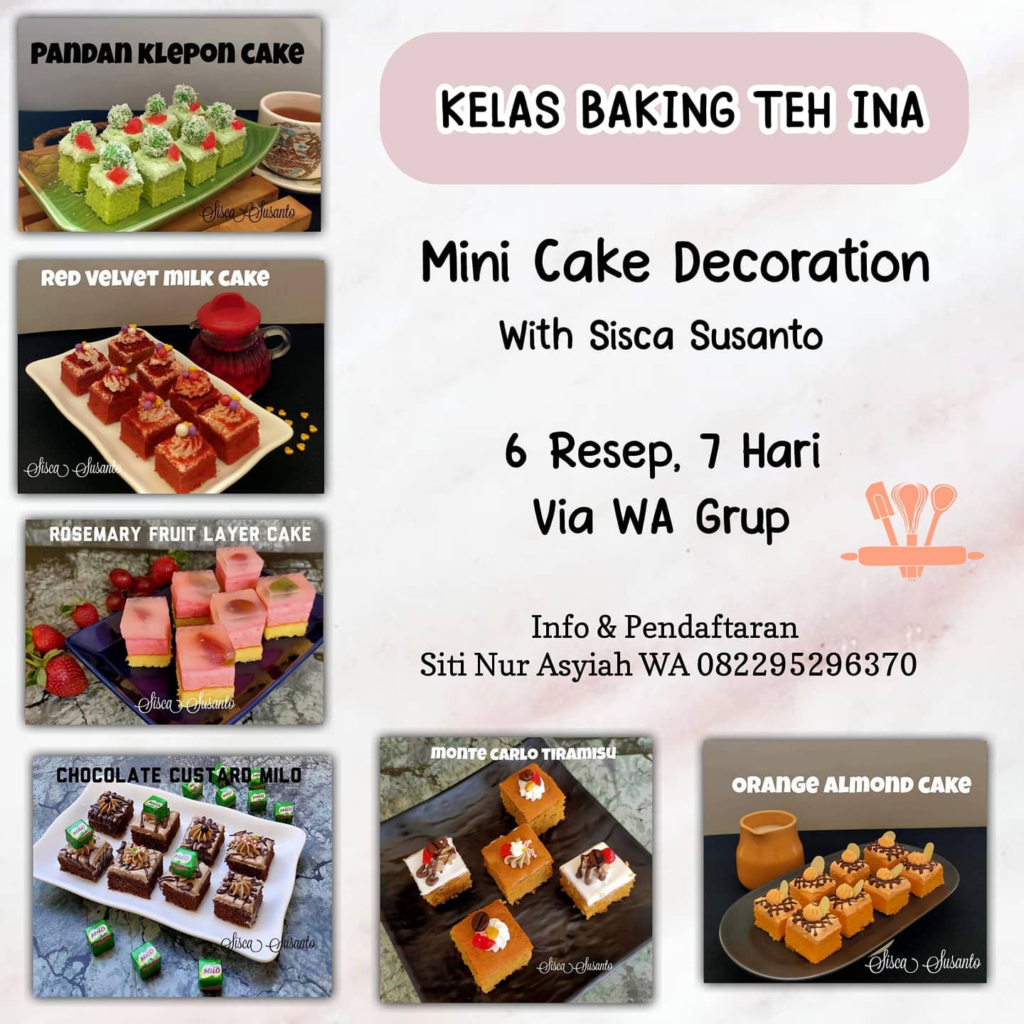 KELAS BAKING TEH INA MINI CAKE... - Kelas Masak Teh Ina | Facebook