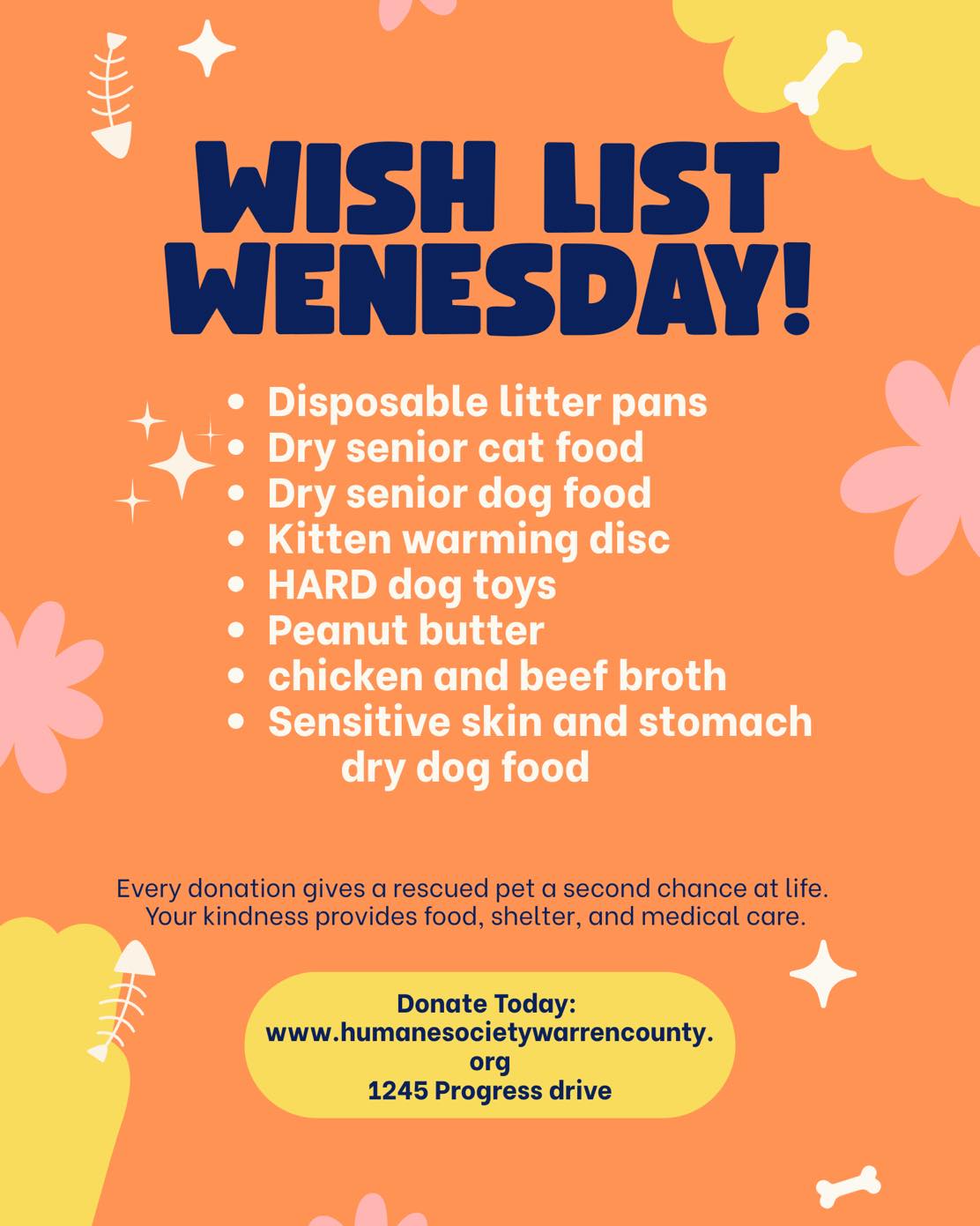 Wish list Wednesday! Here's a few items we could use at the