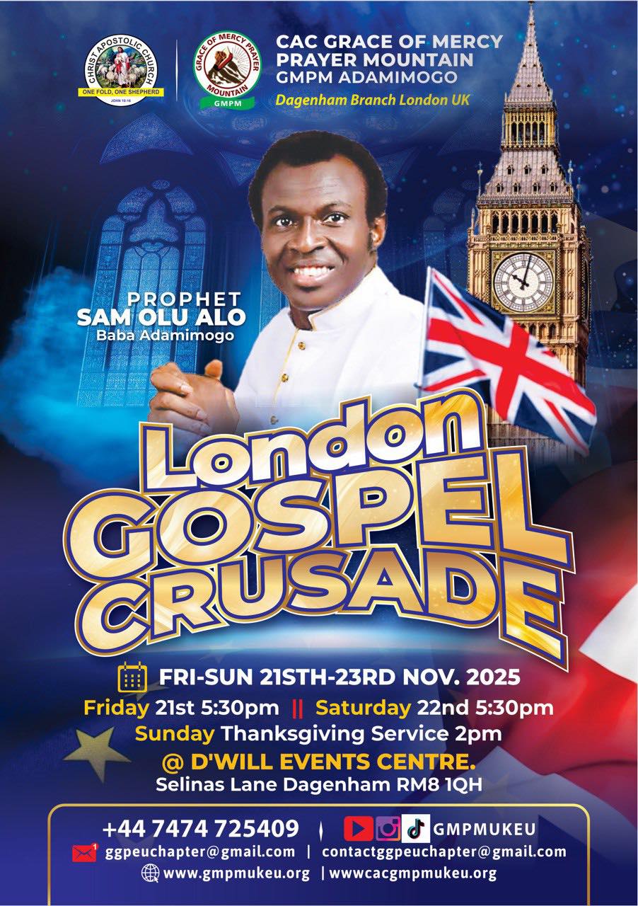 Prophet - LONDON GOSPEL CRUSADE DATE: Friday the 21st of November to ...