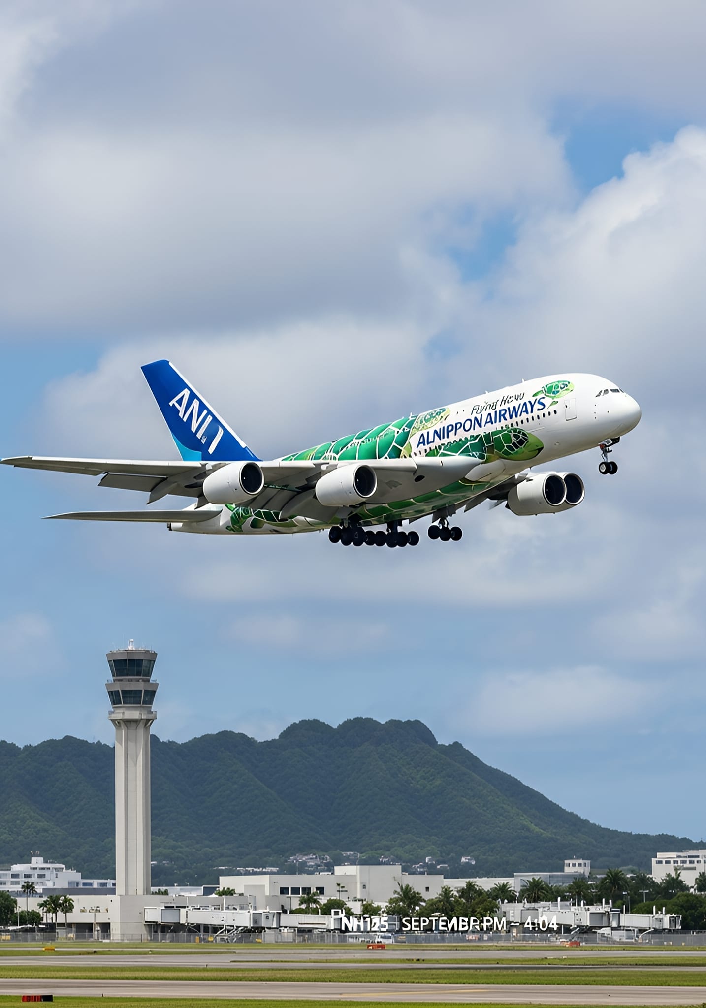 🐢 “The Green Honu Takes Flight” All Nippon Airways' majestic