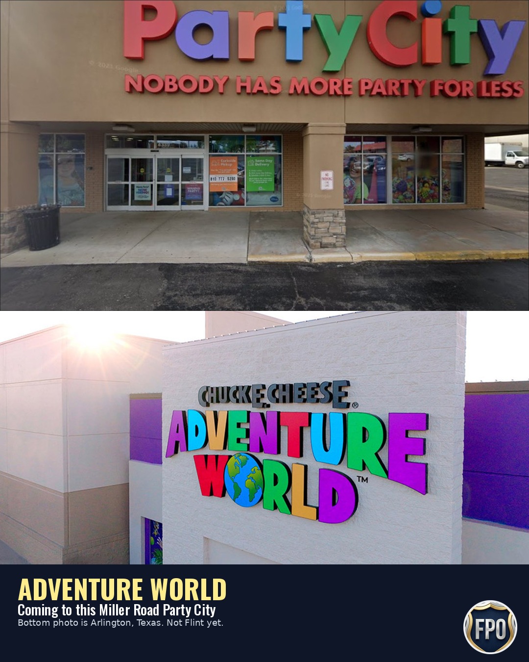 Chuck E. Cheese says Flint is getting an Adventure World in 2027