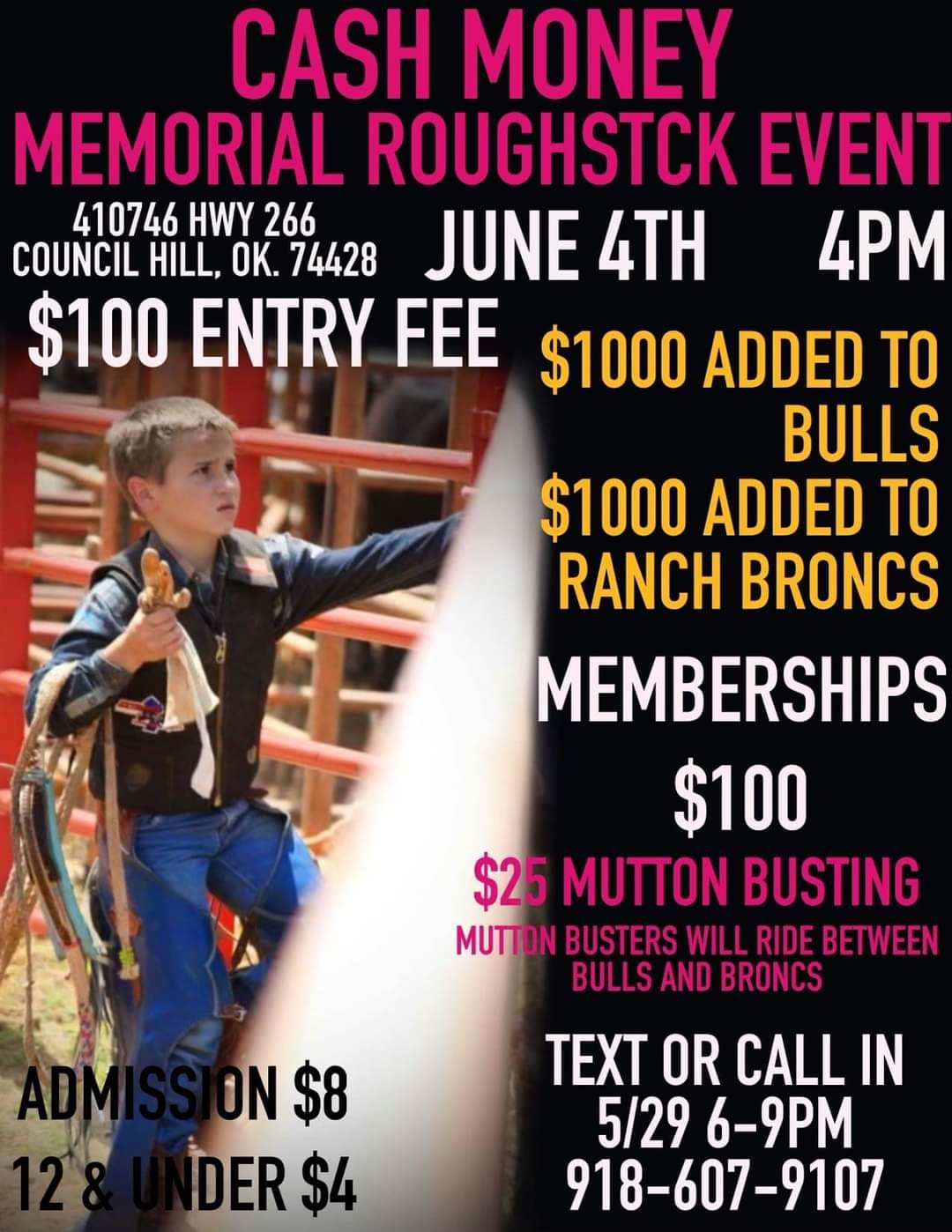 Cash Money Bull Riding Tour