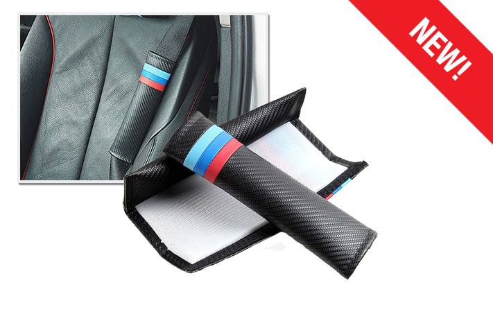 NEW TYPE R Carbon Fiber Seat Belt Shoulder Pads Cushions Cover for