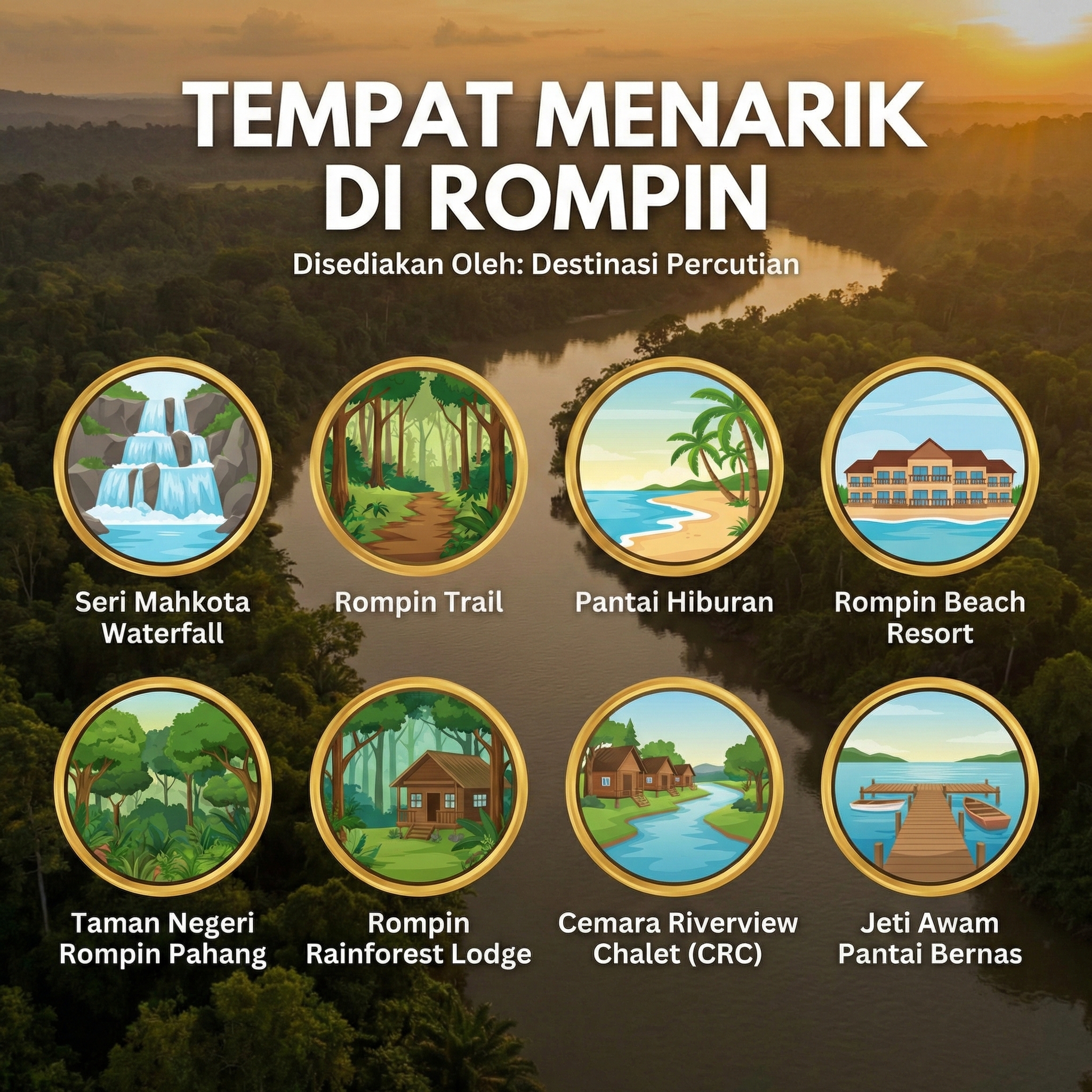 Destinasi - Tempat Menarik di Rompin Seri Mahkota Waterfall Rompin ...