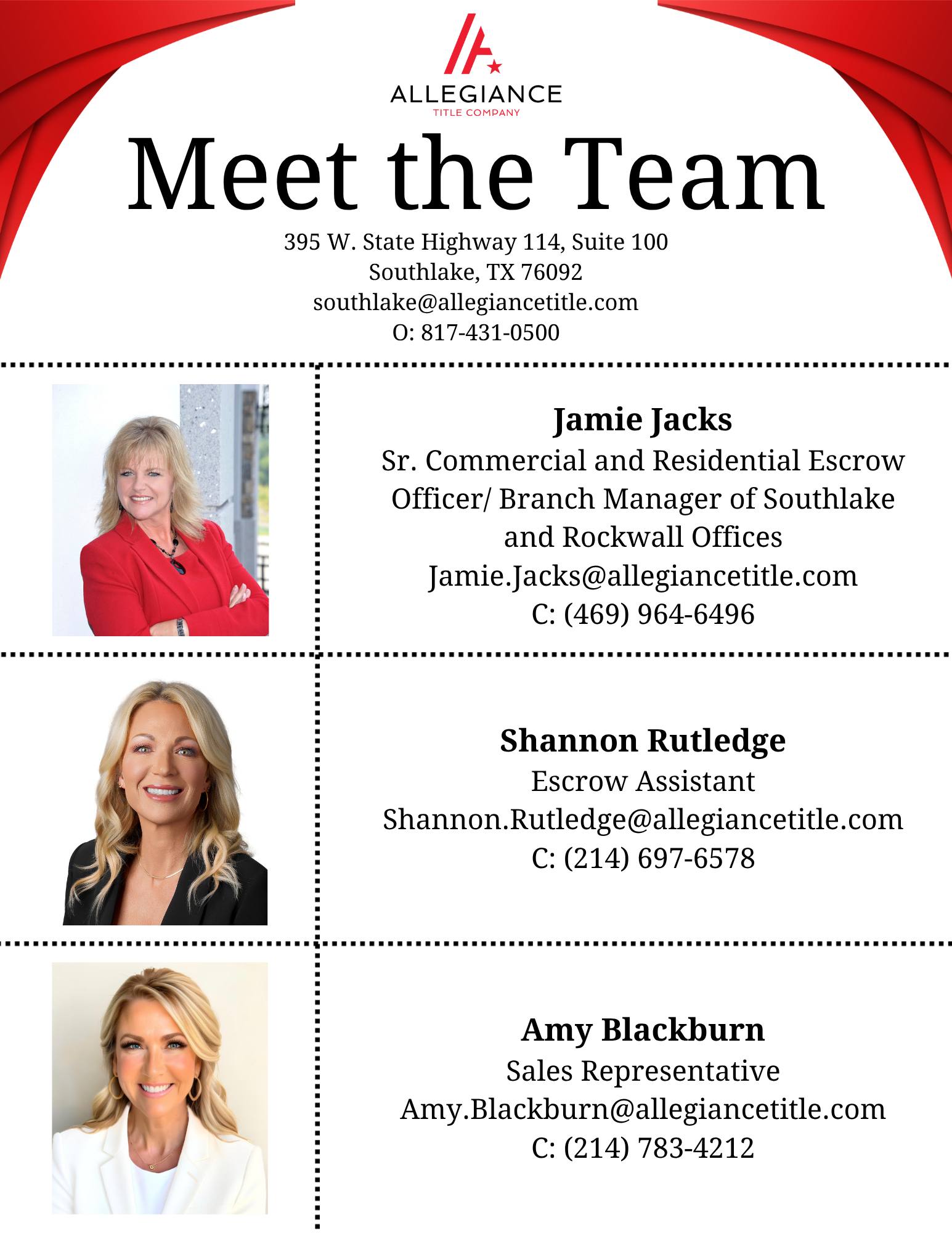 Meet our incredible Southlake... - Allegiance Title Company | Facebook