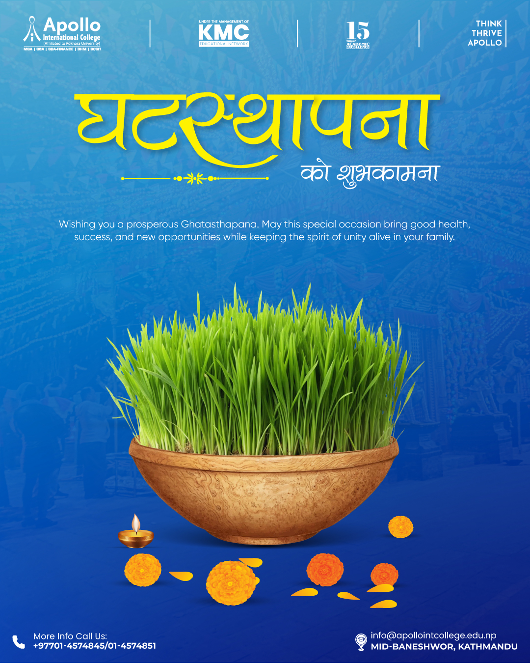 Apollo - Wishing you a joyful Ghatasthapana. May this sacred beginning ...