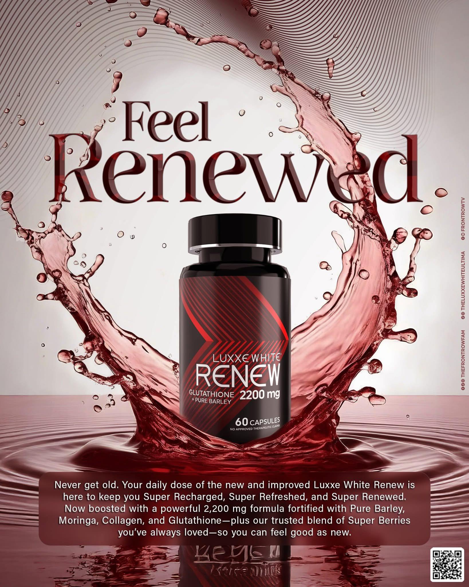 Feel renewed! Glutathione plus pure barley! Combined in one bottle! Your Whitening and anti-aging combo ❤️💕 #luxxewhiteRenew #luxxewhiteCanada