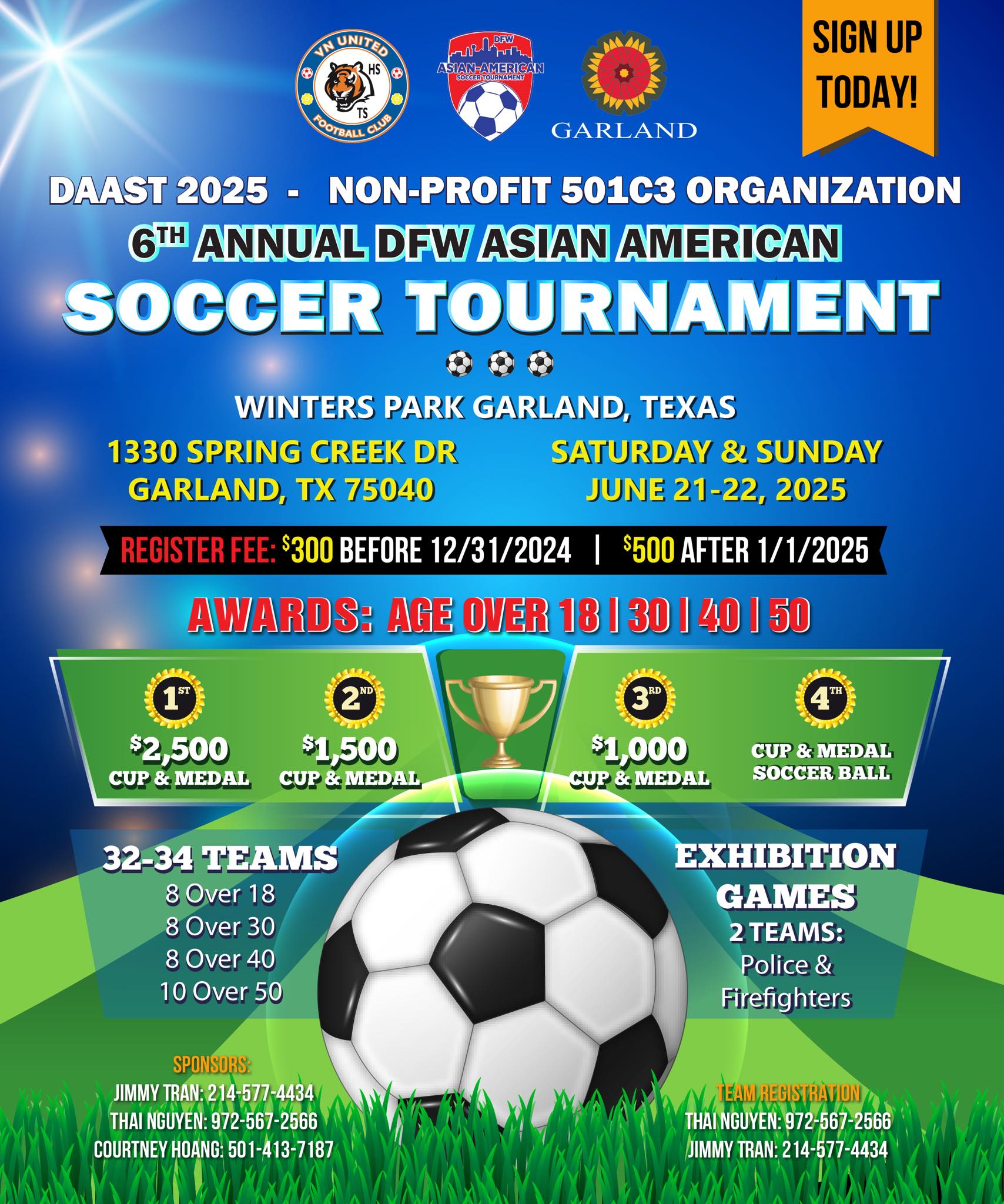 VN - Dear Team Captains/Managers, Team registration for the 6th Annual ...