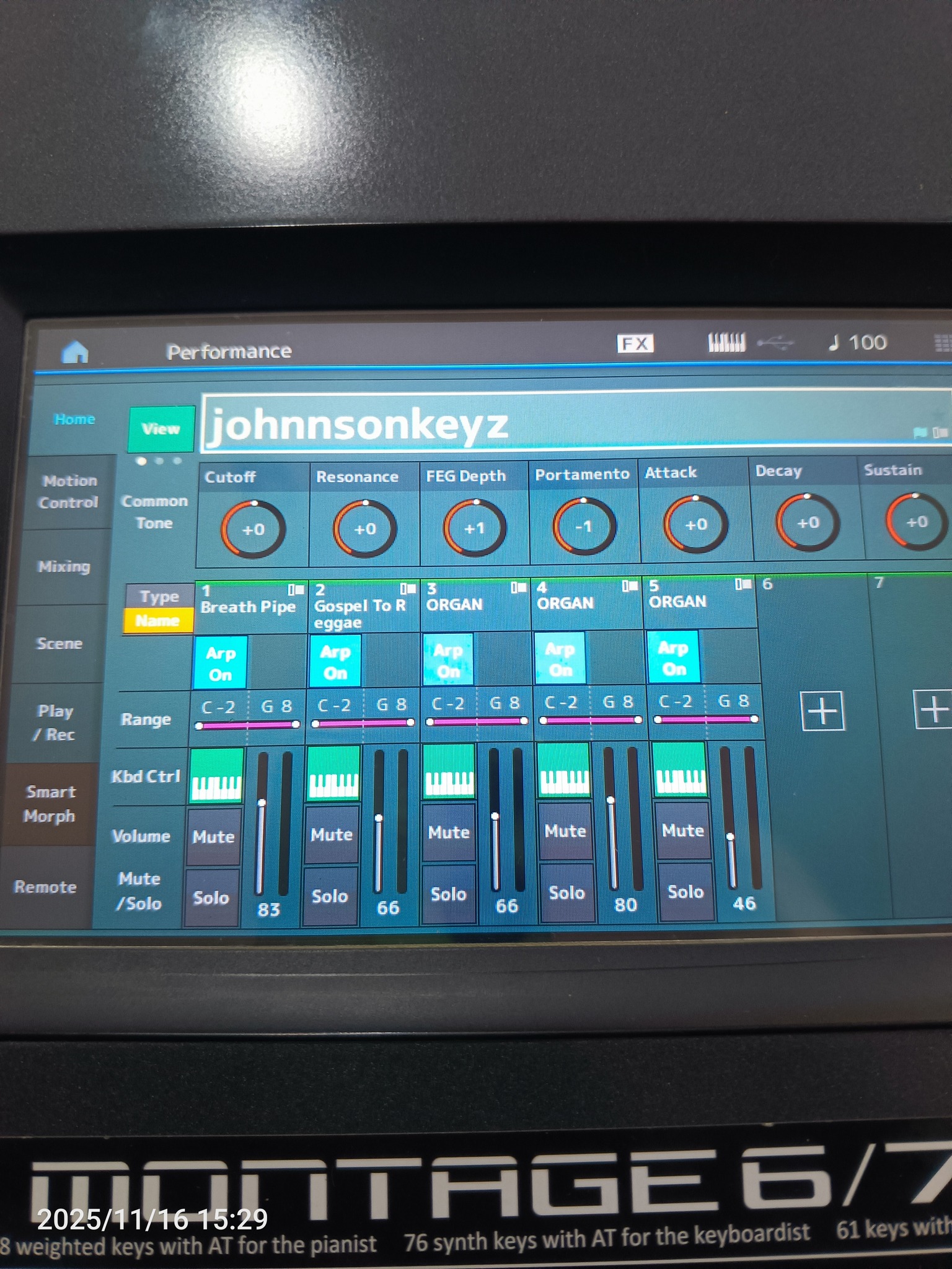 Preset for Organ Players on Yamaha Montage 8 Yamaha Motif XF