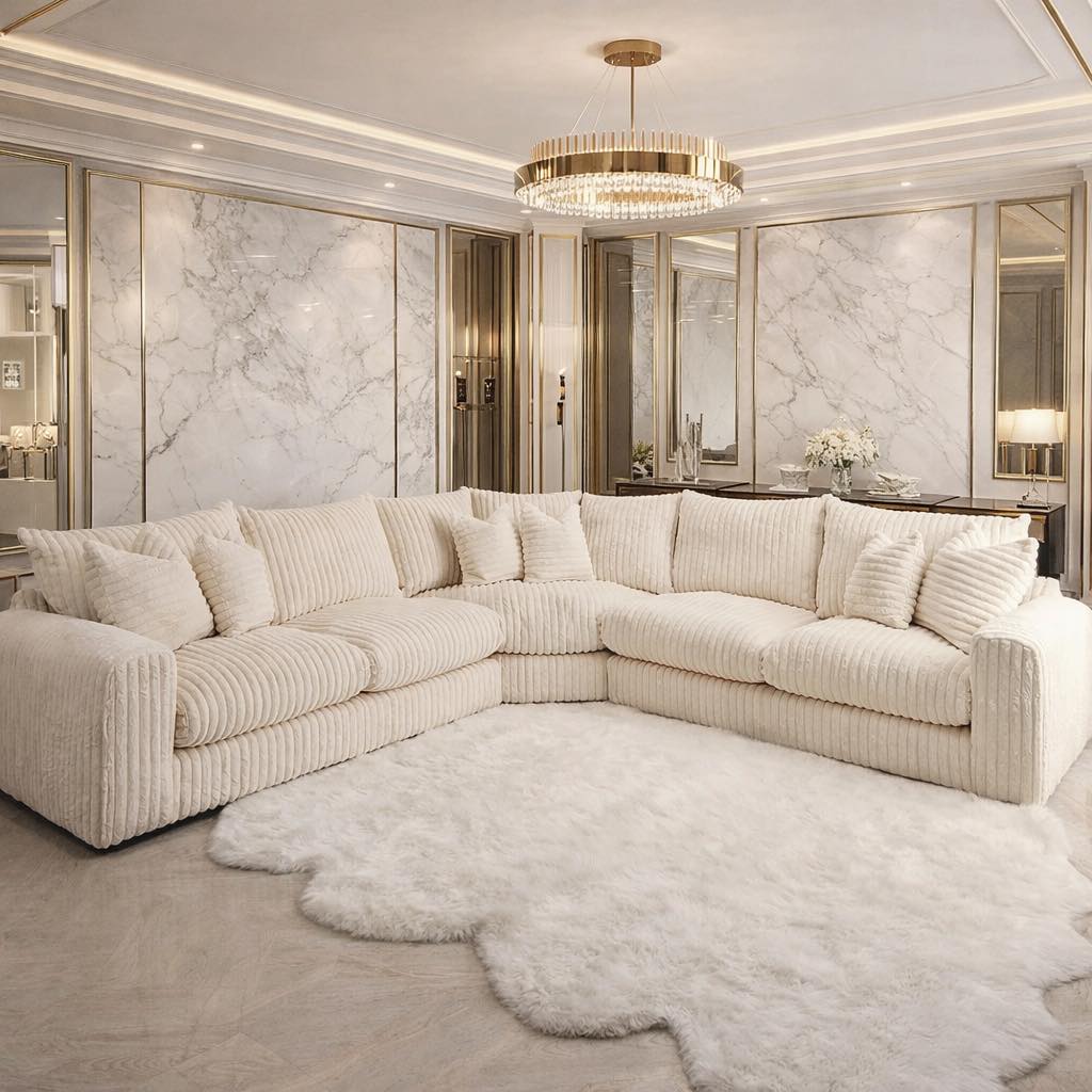 🛋️ Meet the Kiara Cord Corner Sofa 😍 💷ONLY £1299 Big on comfort. Big on style. 📐 300cm x 300cm – or made to your perfect size 🎨 Choose any colour, any
