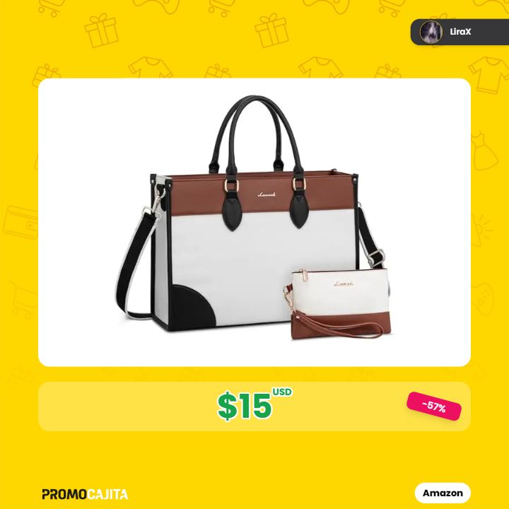 Bolso Grande Mujer Portátil 15.6 LOVEVOOK - Shopper Tote Profesional Vintage Oficina